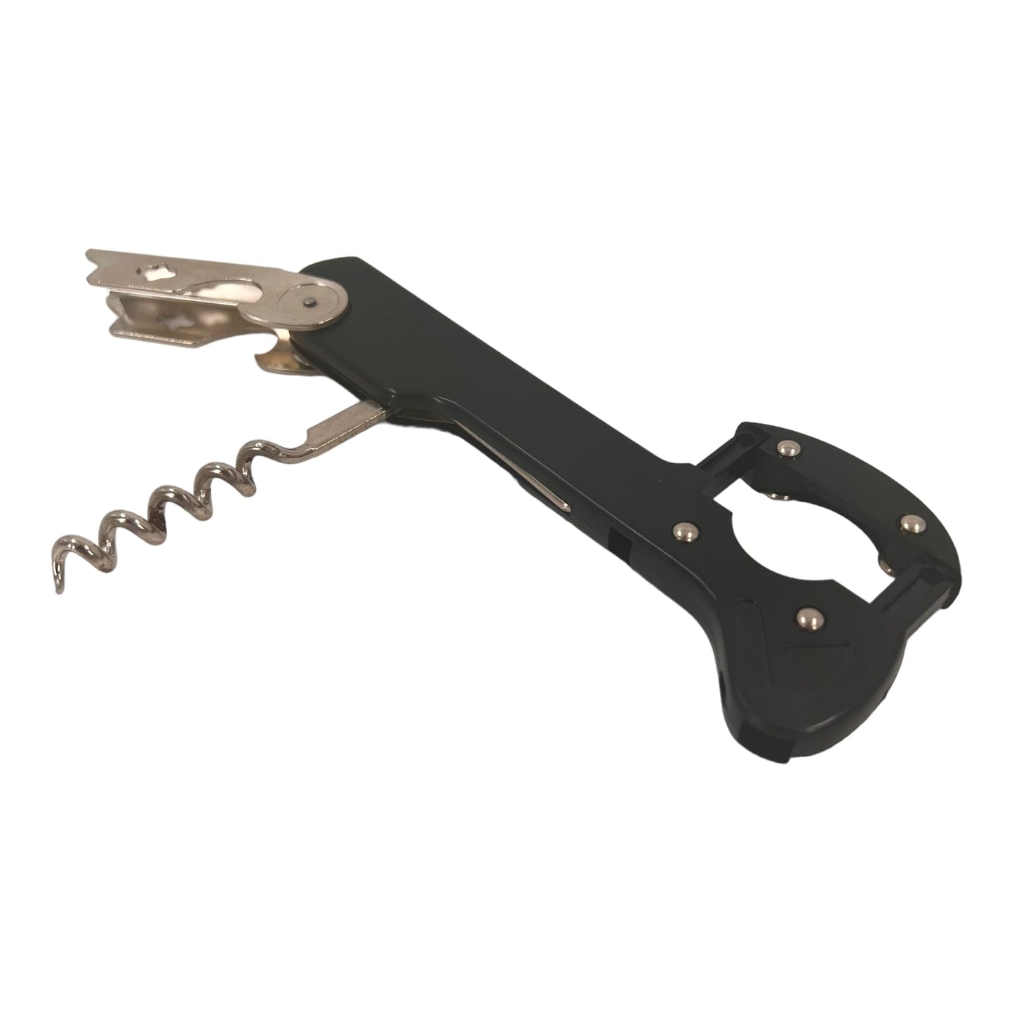 Premium Waiter's Friend Wine Opener with Cutting Wheel - Black Finish - Premium Kitchen from Chabrias Ltd - Just £5.69! Shop now at Chabrias Ltd