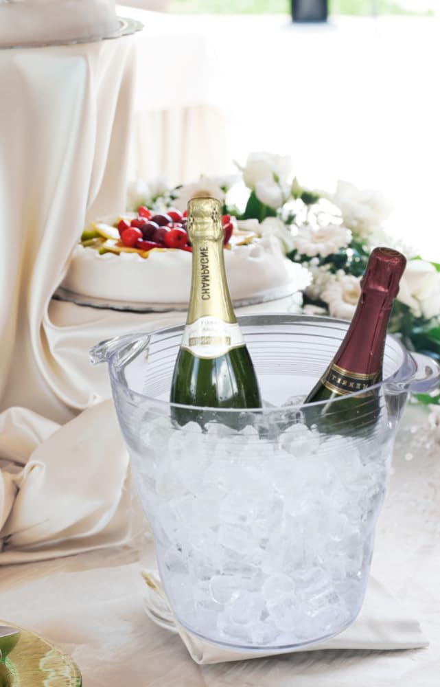 Elegant Clear Acrylic Double Wine & Champagne Cooler, 9L - Premium Ice Bucket from Chabrias Ltd - Just £11.99! Shop now at Chabrias Ltd
