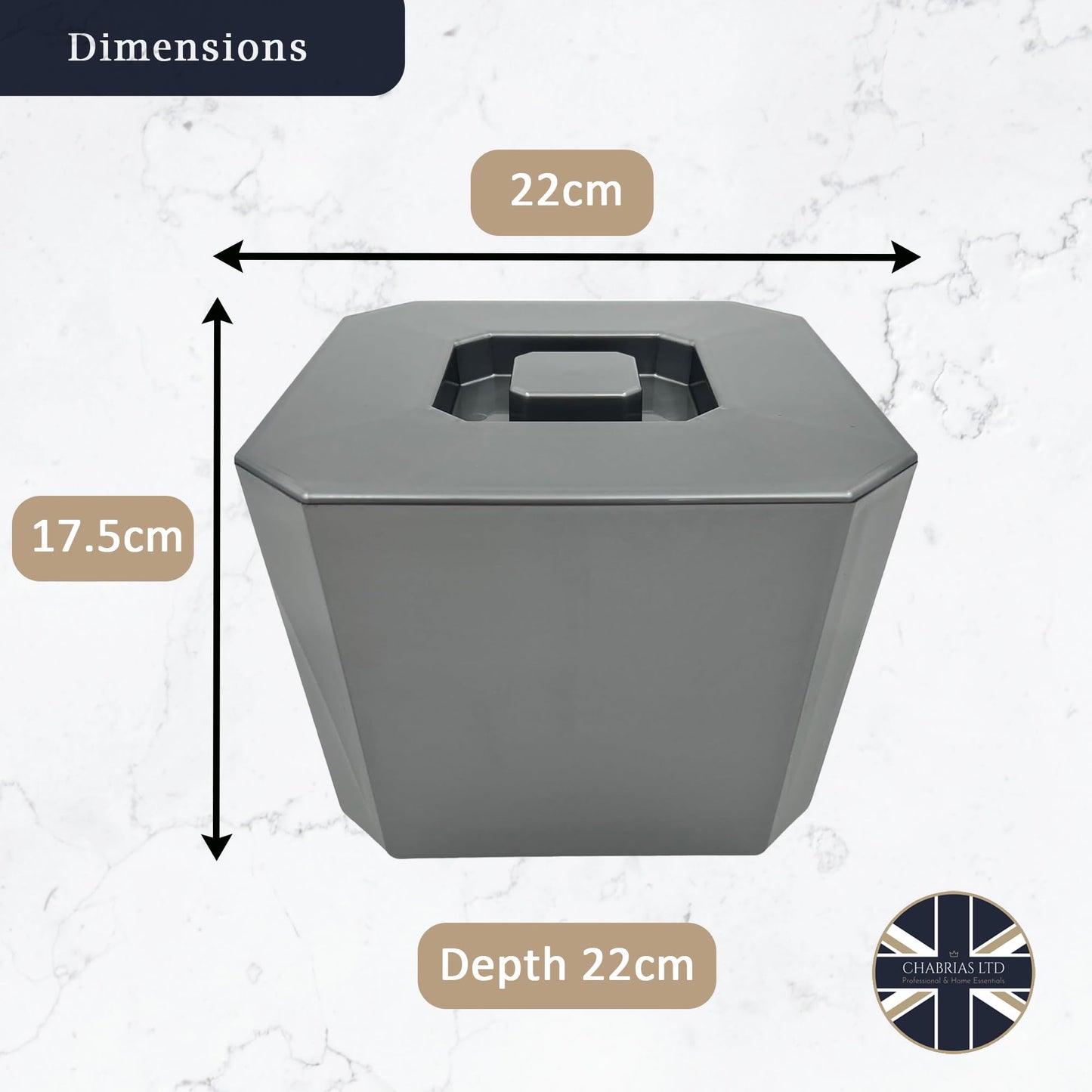 6 Litre Octagonal & Double Walled Insulation Ice Bucket With Lid Silver - Premium Kitchen from Chabrias Ltd - Just £14.20! Shop now at Chabrias Ltd