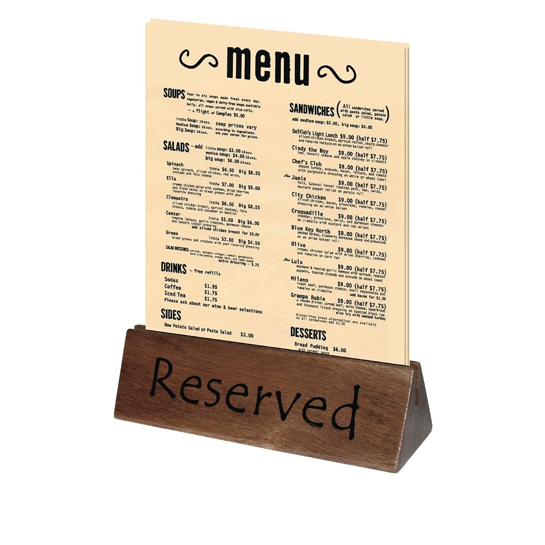 Wooden Reserved Sign/Menu Holder Gripper Cafe Restaurant Tableware 10pc - Premium BISS from Chabrias Ltd - Just £18.99! Shop now at Chabrias Ltd