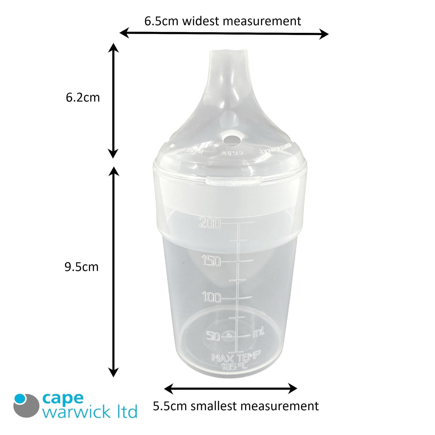 Chabrias Ltd 2 Pack Clear, Wide Spout, Feeding Beakers 200ml with Graduated Measurements in ML and Max Temperature, Spill-Proof, Dishwasher and Microwave Safe, Care Homes, Carers, Reusable UK Made - Premium Kitchen from Chabrias Ltd - Just £8.54! Shop now at Chabrias Ltd