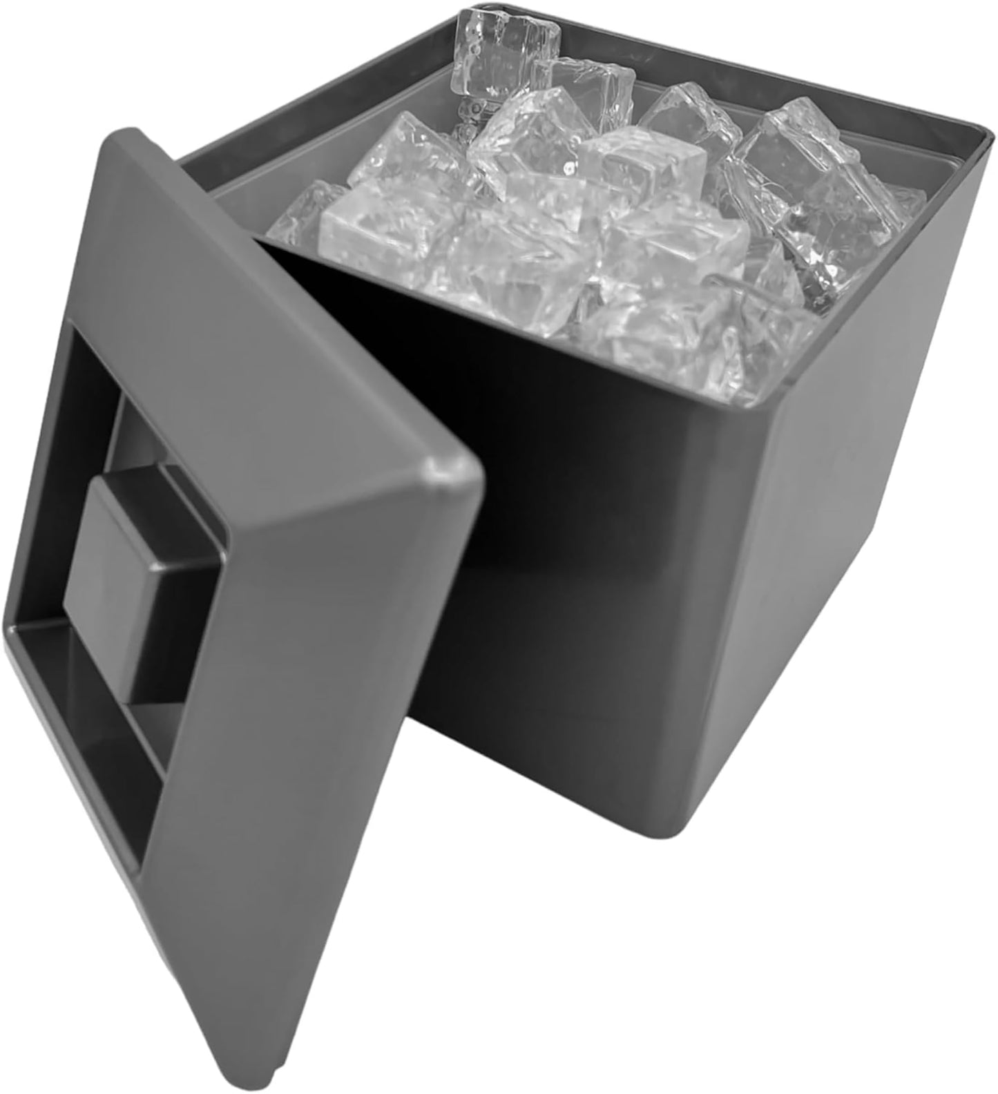 5 Litre Square Plastic Ice Bucket With Lid Double Walled Insulation Silver - Premium Kitchen from Chabrias Ltd - Just £14.24! Shop now at Chabrias Ltd