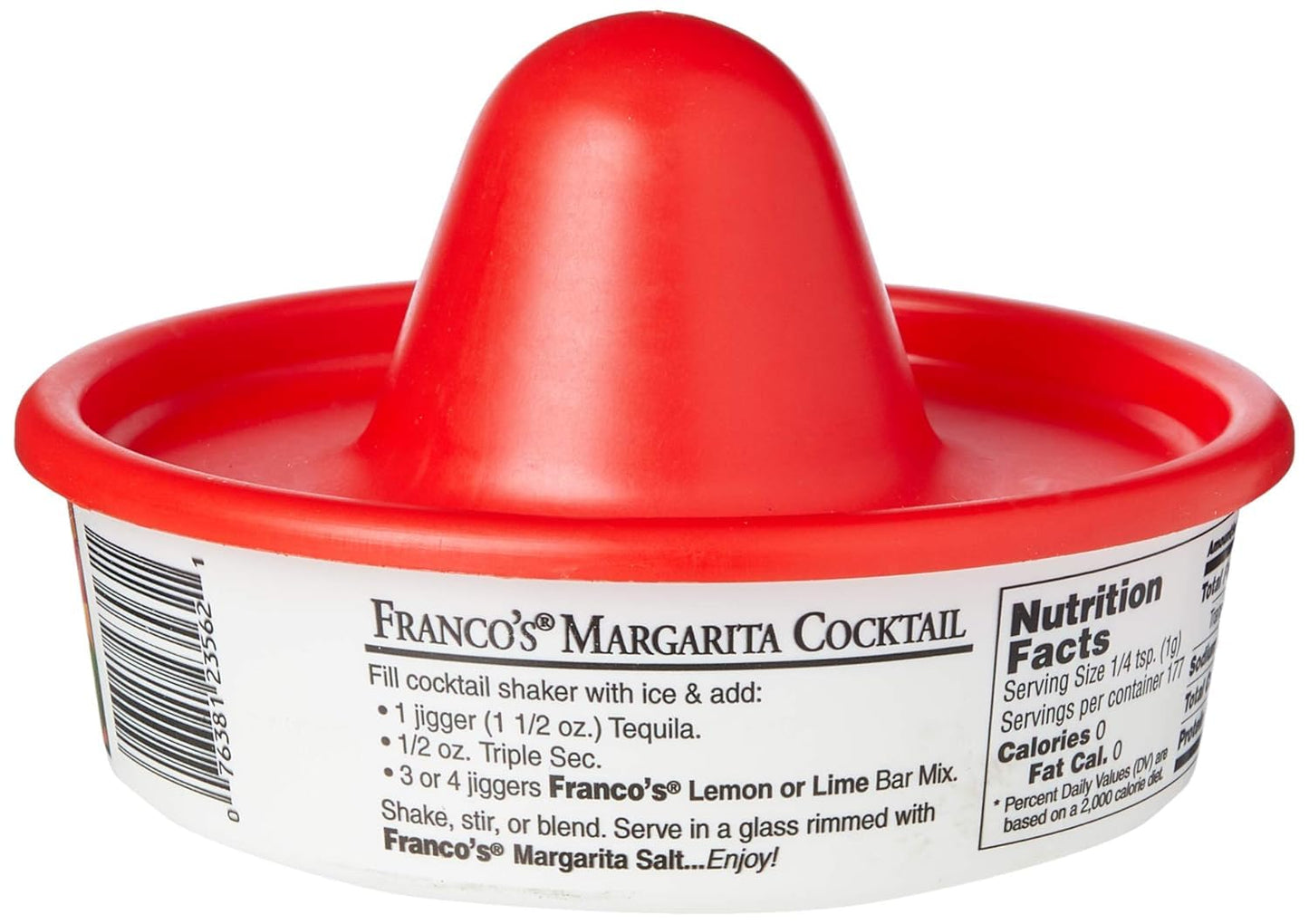 Franco's Margarita Tequila Salt Hatpack - 6.25oz/177g Glass Rimmer Set with Lime Juice Lid and Salt Storage Base for Authentic Mexican Margaritas & Tequila Shots - Premium Home from Chabrias Ltd - Just £9.02! Shop now at Chabrias Ltd