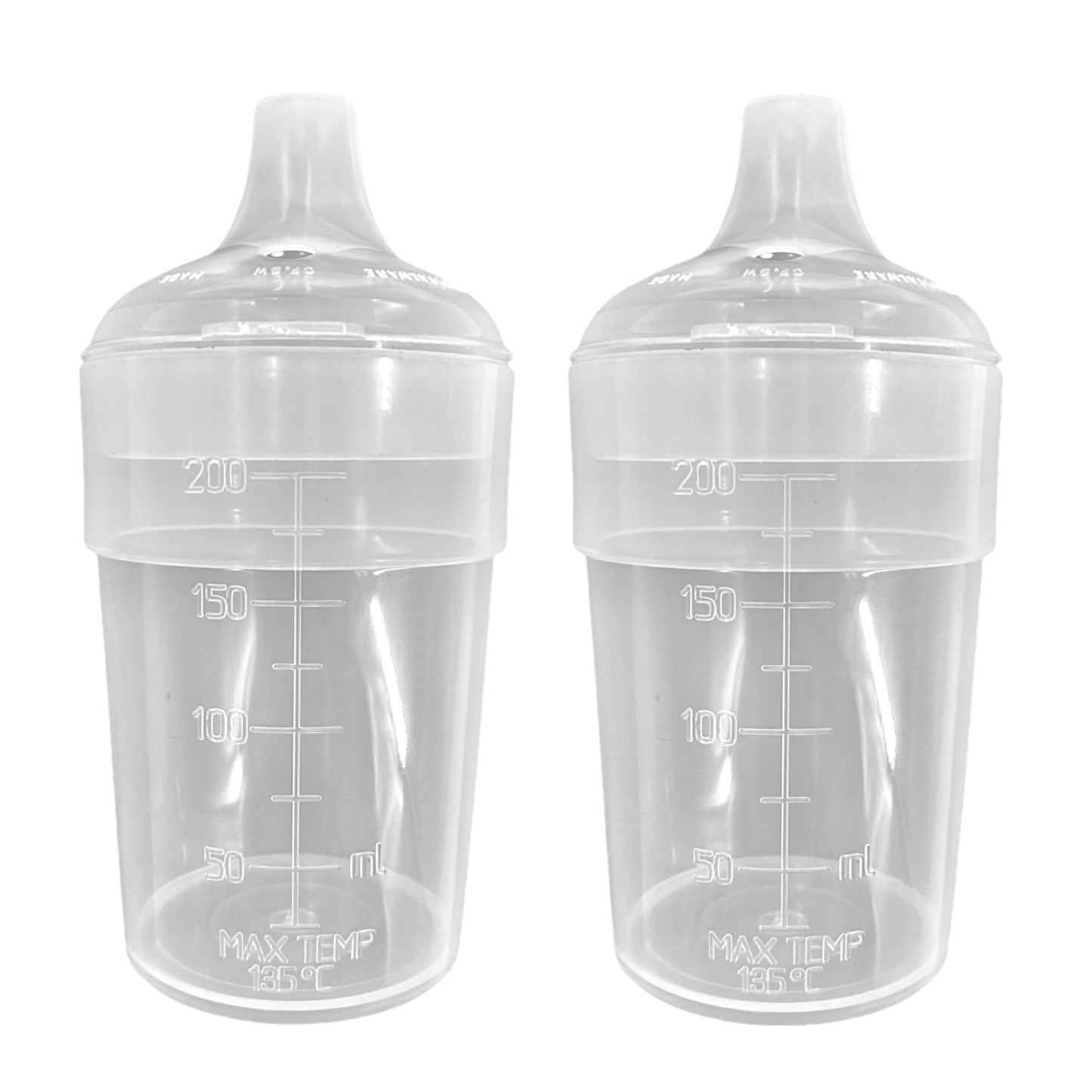Chabrias Ltd 2 Pack Clear, Wide Spout, Feeding Beakers 200ml with Graduated Measurements in ML and Max Temperature, Spill-Proof, Dishwasher and Microwave Safe, Care Homes, Carers, Reusable UK Made - Premium Kitchen from Chabrias Ltd - Just £8.54! Shop now at Chabrias Ltd
