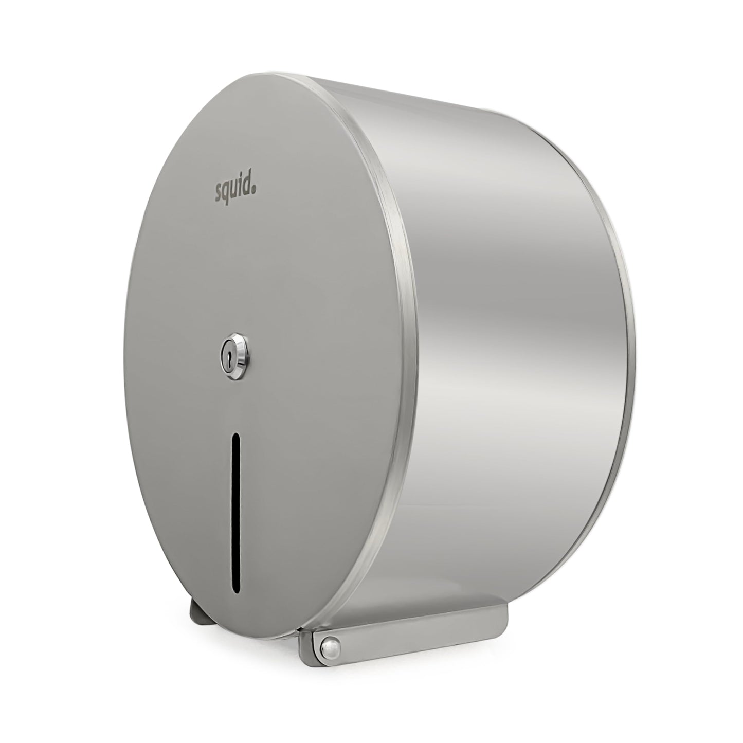 METAL Satin Silver Finish Quality Mini Jumbo 10" Toilet Roll Brushed Lockable Dispenser - Premium Home from easy HYGIENE - Just £26.59! Shop now at Chabrias Ltd