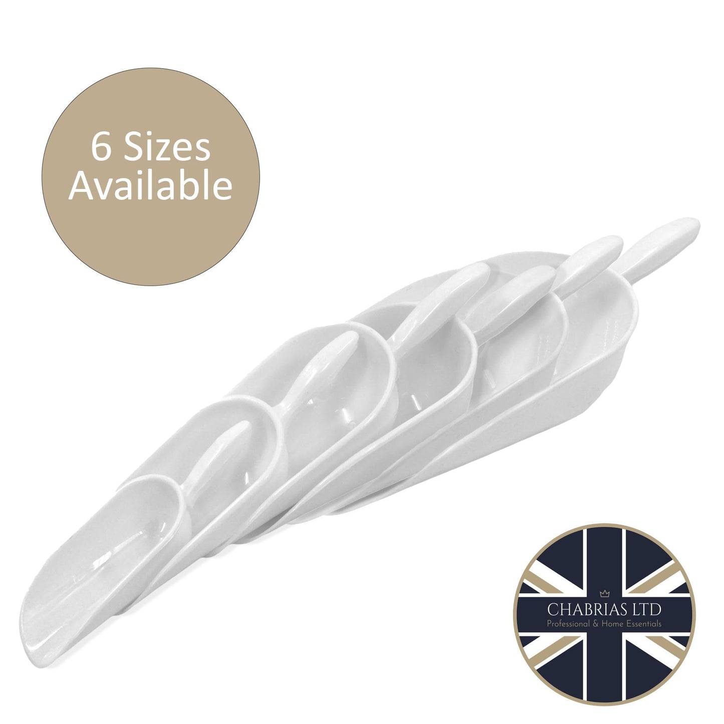 White PP Plastic Scoop - Multipurpose Measuring Scoop for Dry and Liquid Ingredients, Heavy Duty for Home, Commercial, and Industrial Use, Ice, Icecream, Flour, Sugar, Pet Food - Premium Kitchen from Chabrias Ltd - Just £4.74! Shop now at Chabrias Ltd
