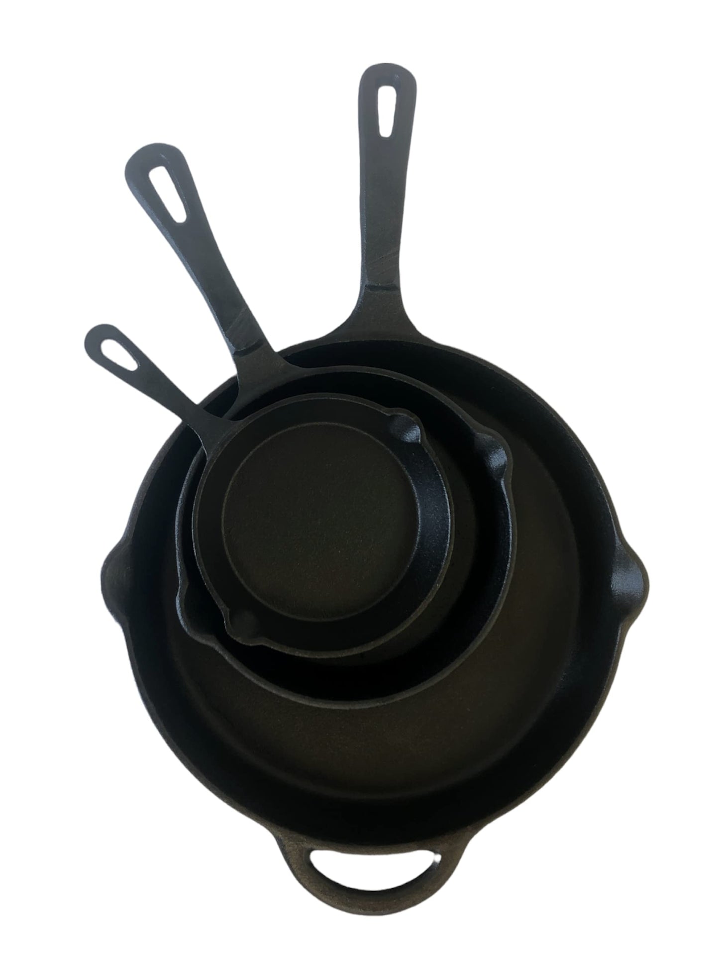 Chabrias 3 Pcs Cast Iron Cookware Set 12 Inch – 30.5cm, 8 Inch - 20.32cm and 6 Inch - 15.24cm Pre-Seasoned Skillet Frying Pans for Indoor and Outdoor– Safe Grill Skillet Pan Set - Premium Kitchen from Chabrias Ltd - Just £28.49! Shop now at Chabrias Ltd