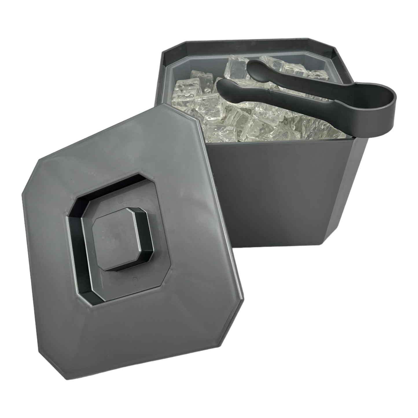 6 Litre Octagonal & Double Walled Insulation Ice Bucket With Lid Silver - Premium Kitchen from Chabrias Ltd - Just £14.20! Shop now at Chabrias Ltd