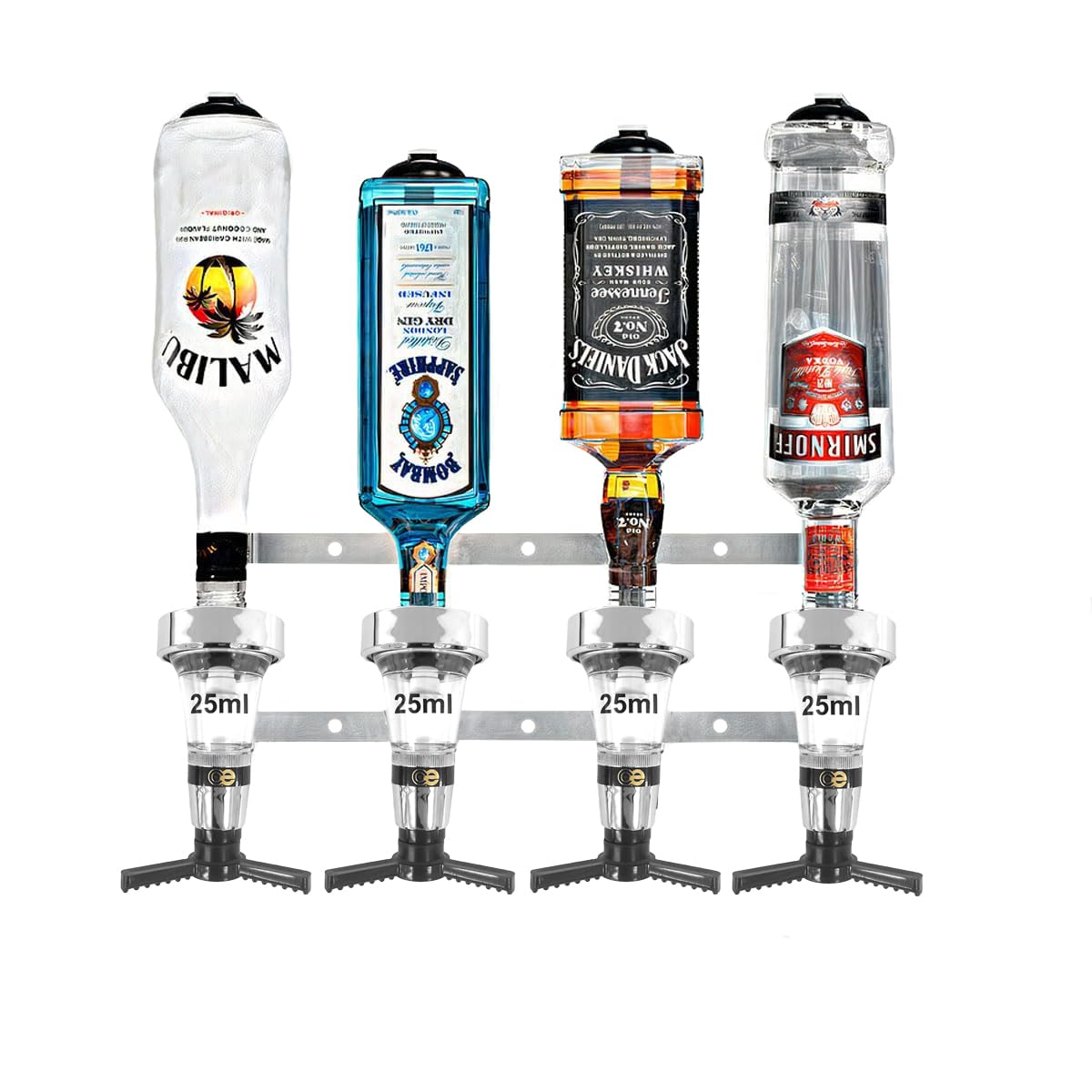 4 Bottle Wall Bar, Traditional Chrome Optic, 25ml - Premium Home from Chabrias Ltd - Just £37.99! Shop now at Chabrias Ltd