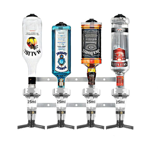 4 Bottle Wall Bar, Traditional Chrome Optic, 25ml - Premium Home from Chabrias Ltd - Just £37.99! Shop now at Chabrias Ltd