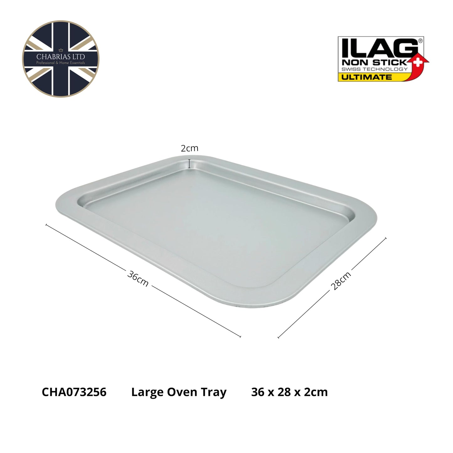 Chabrias Professional Silver Non Stick Bakeware with ILAG Ultimate Coating UK Made - Premium Kitchen from Chabrias Ltd - Just £9.49! Shop now at Chabrias Ltd