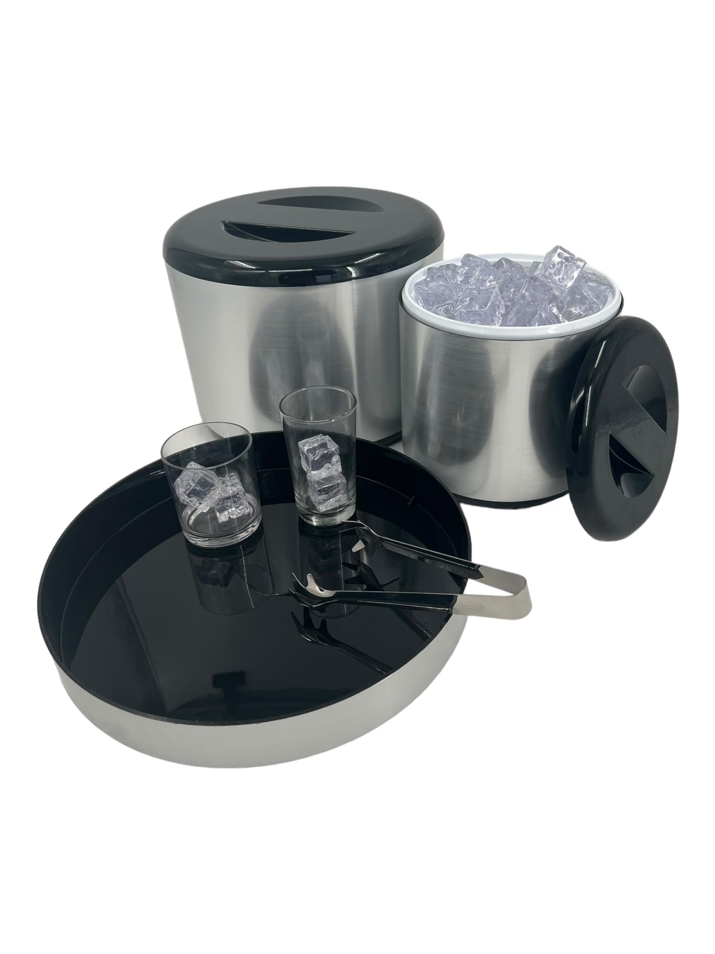 Chabrias Ice Bucket with Lid and Ice Tongs | Round & Double Walled Insulation | Perfect for Home Bars, Pubs, Restaurants, BBQs and Picnics - Premium Kitchen from Chabrias Ltd - Just £14.24! Shop now at Chabrias Ltd