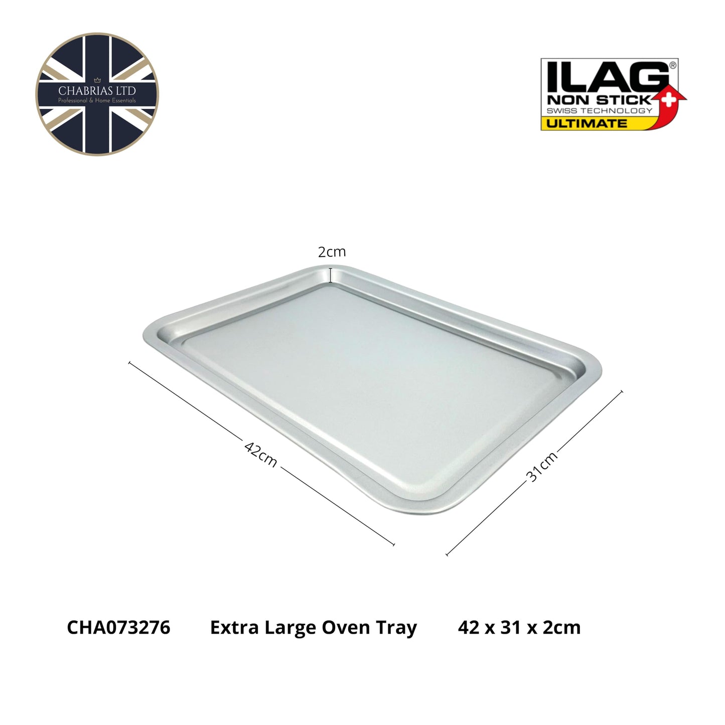Chabrias Professional Silver Non Stick Bakeware with ILAG Ultimate Coating UK Made - Premium Kitchen from Chabrias Ltd - Just £9.49! Shop now at Chabrias Ltd