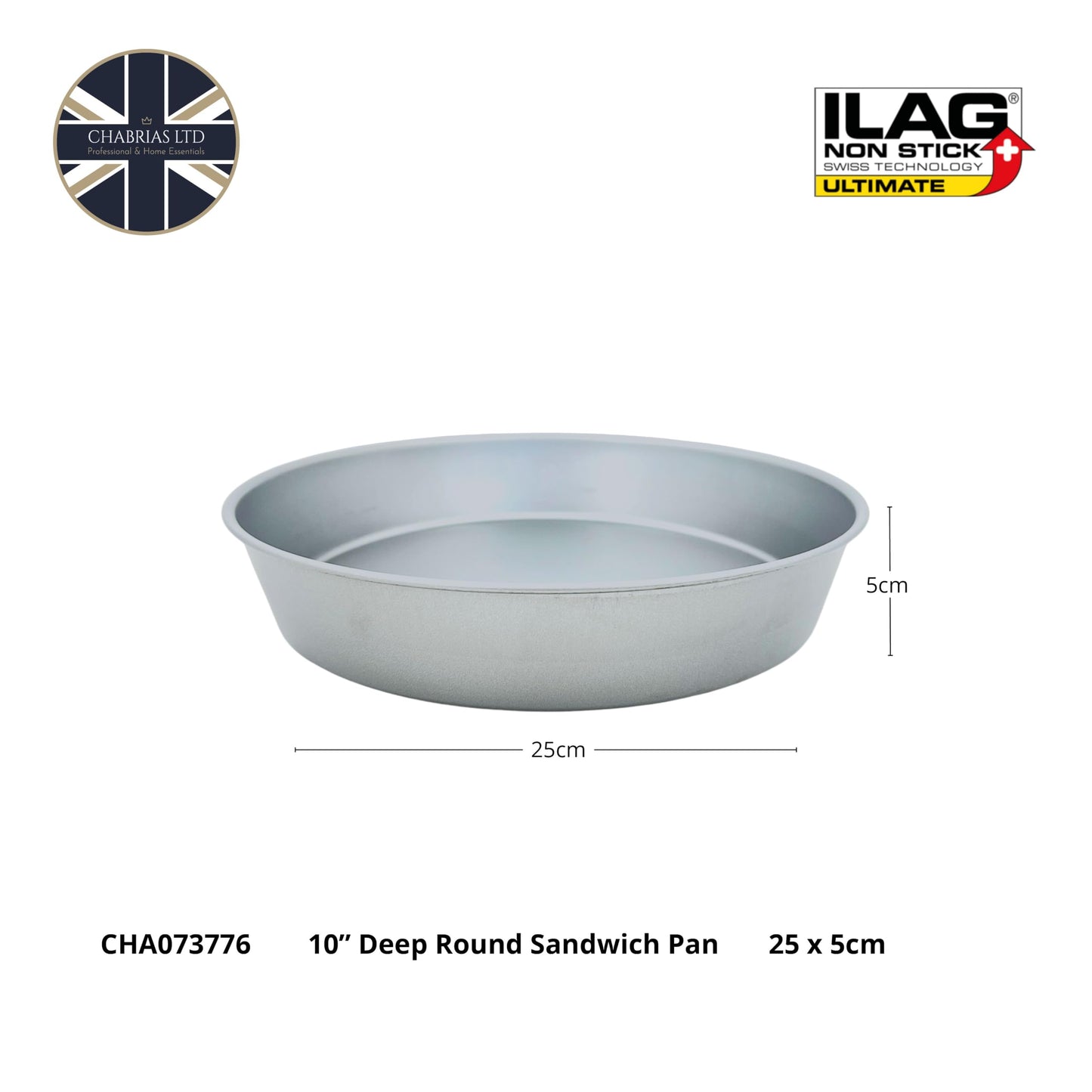 Chabrias Professional Silver Non Stick Bakeware with ILAG Ultimate Coating UK Made - Premium Kitchen from Chabrias Ltd - Just £9.49! Shop now at Chabrias Ltd