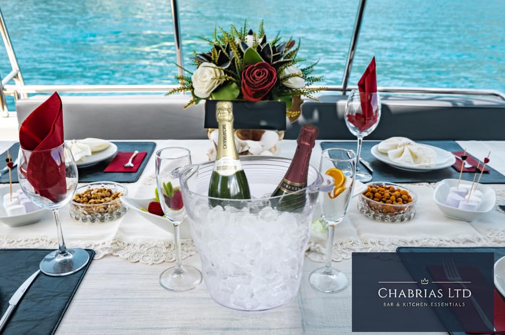 Elegant Clear Acrylic Double Wine & Champagne Cooler, 9L - Premium Ice Bucket from Chabrias Ltd - Just £11.99! Shop now at Chabrias Ltd