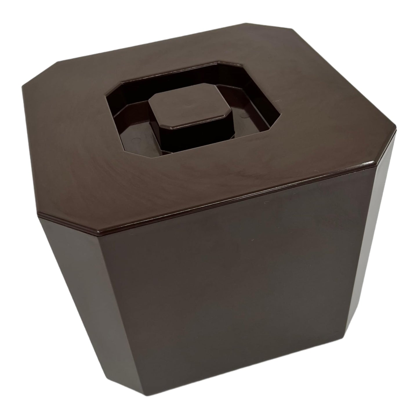 6 Litre Octagonal & Double Walled Insulation Ice Bucket with Lid Brown - Premium Kitchen from Chabrias Ltd - Just £14.20! Shop now at Chabrias Ltd