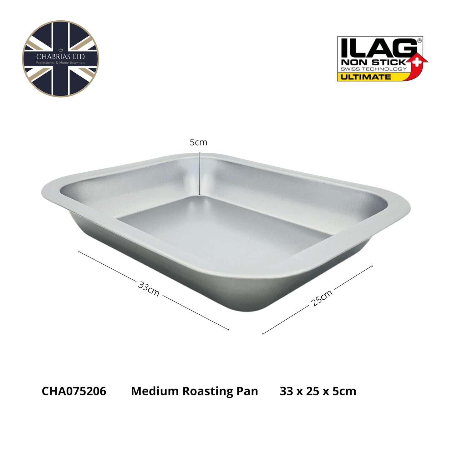 Chabrias Professional Silver Non Stick Bakeware with ILAG Ultimate Coating UK Made - Premium Kitchen from Chabrias Ltd - Just £9.49! Shop now at Chabrias Ltd