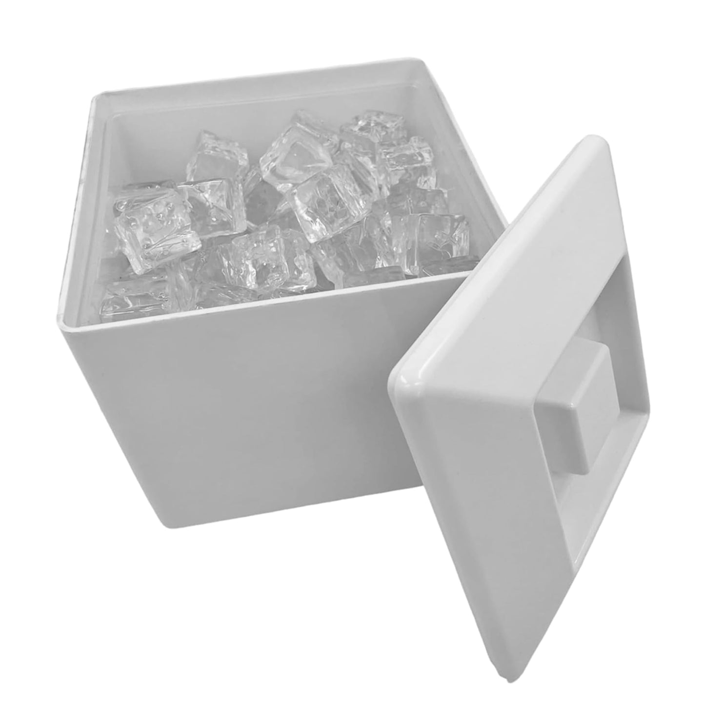 5 Litre Square Plastic Ice Bucket With Lid Double Walled Insulation White - Premium Kitchen from Chabrias Ltd - Just £14.24! Shop now at Chabrias Ltd