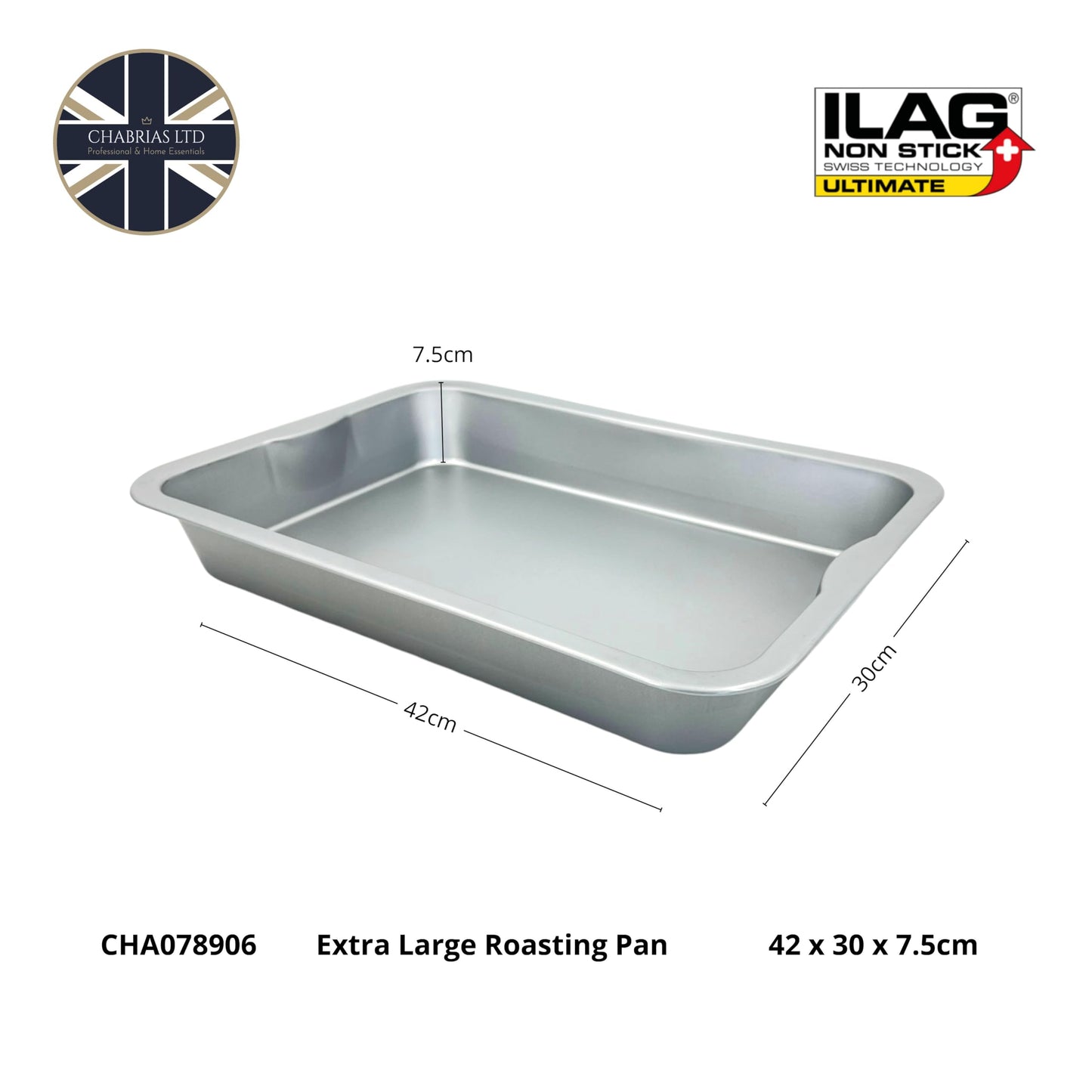 Chabrias Professional Silver Non Stick Bakeware with ILAG Ultimate Coating UK Made - Premium Kitchen from Chabrias Ltd - Just £9.49! Shop now at Chabrias Ltd