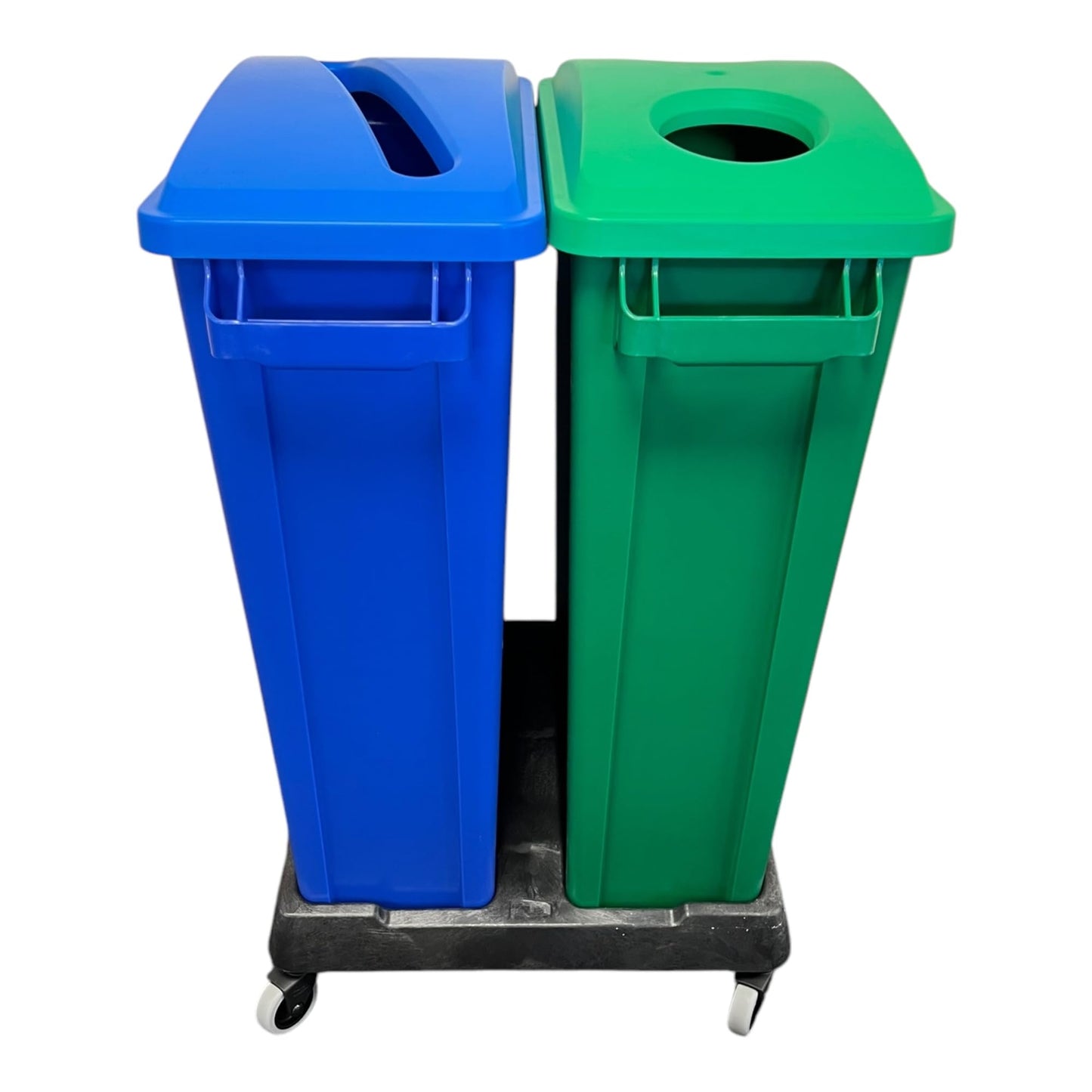 87 Litre Slim Bin With Double Dolly, Blue & Green Recycling - Premium Bins from Chabrias Ltd - Just £189.99! Shop now at Chabrias Ltd