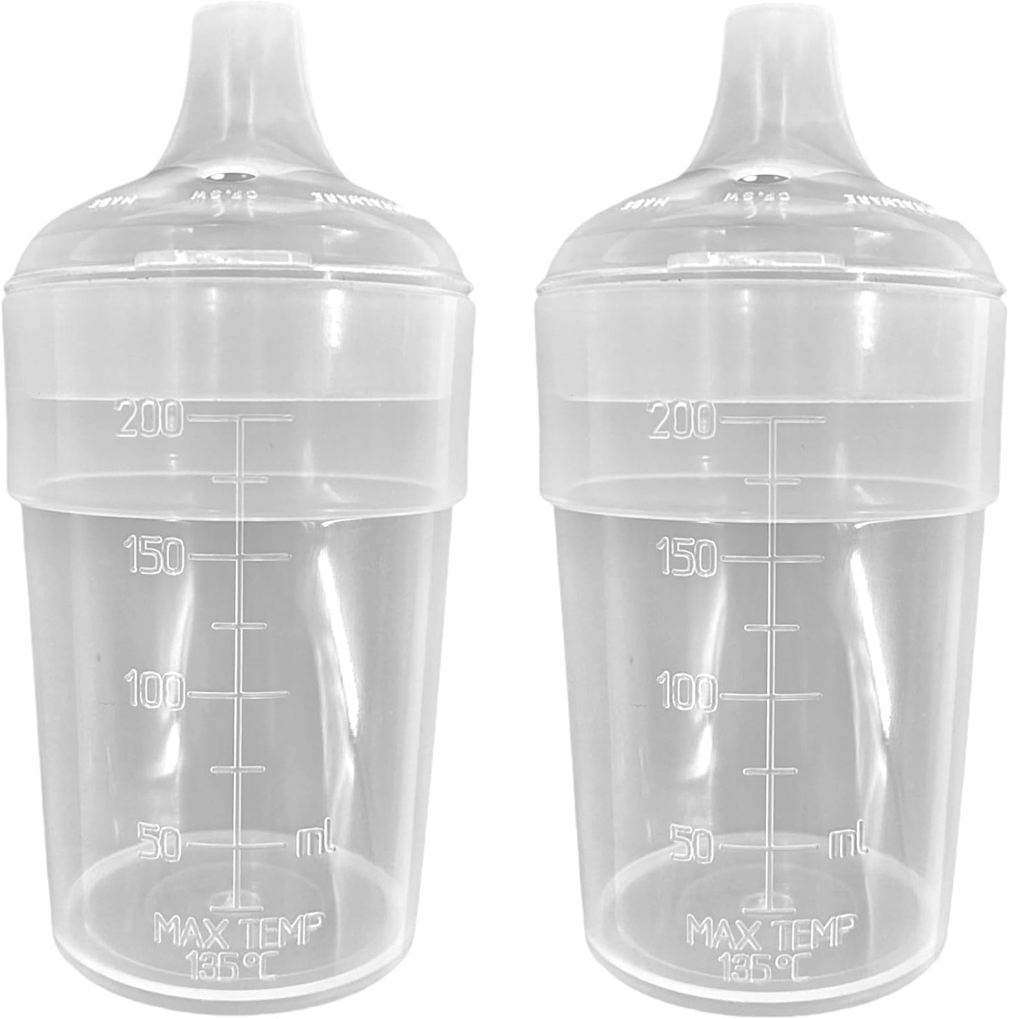 Chabrias Ltd 2 Pack Clear, Wide Spout, Feeding Beakers 200ml with Graduated Measurements in ML and Max Temperature, Spill-Proof, Dishwasher and Microwave Safe, Care Homes, Carers, Reusable UK Made - Premium Kitchen from Chabrias Ltd - Just £8.54! Shop now at Chabrias Ltd