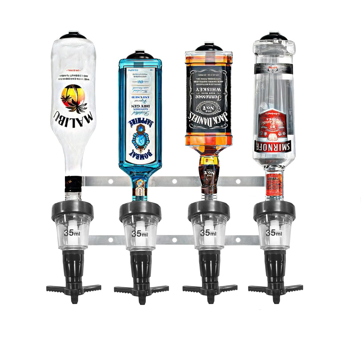 4 Bottle Wall Bar, Traditional Optic, 35ml - Premium Home from Chabrias Ltd - Just £34.99! Shop now at Chabrias Ltd