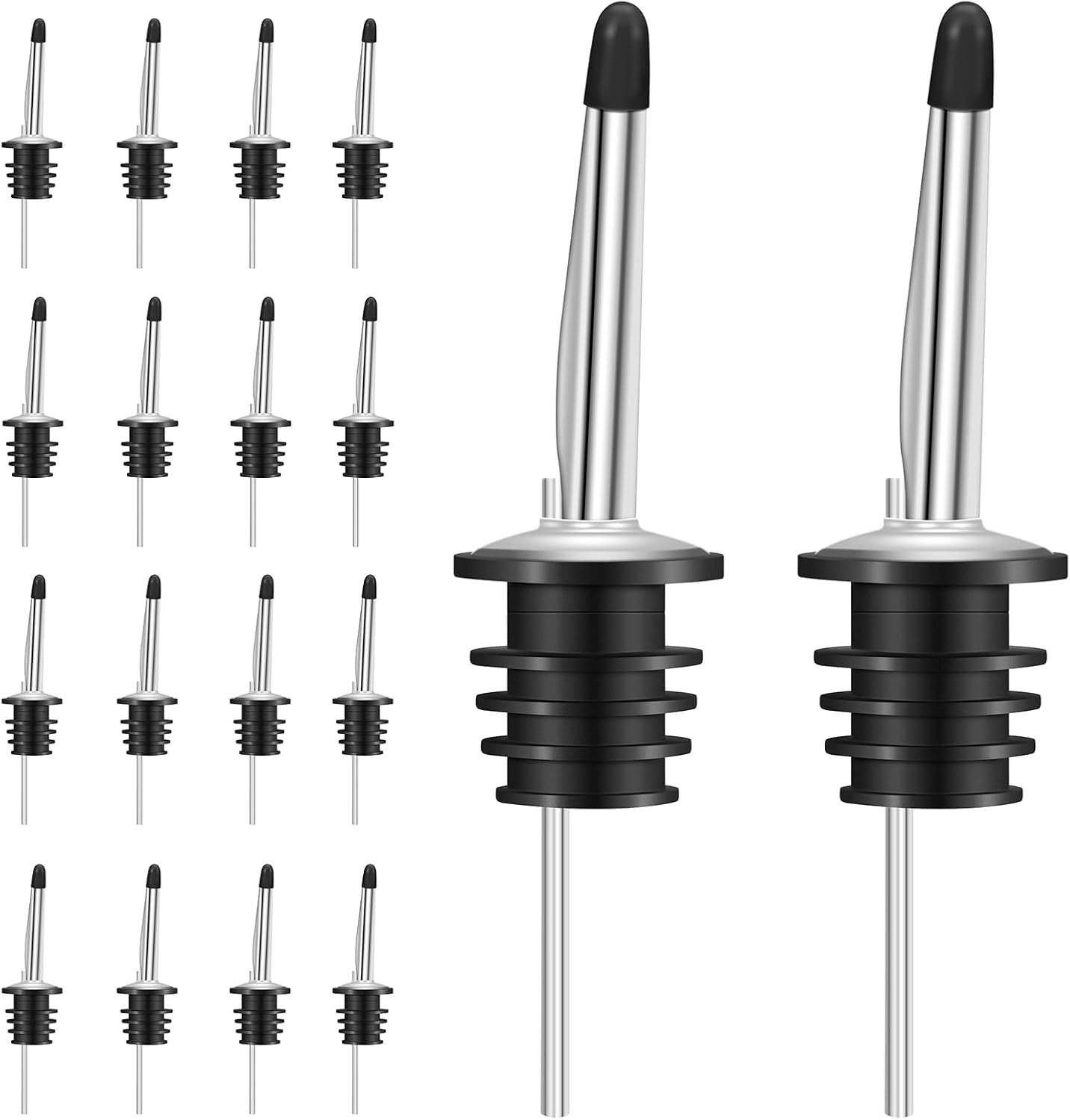Stainless Steel Pourer With Cap (x12) - Premium Kitchen from Chabrias Ltd - Just £9.99! Shop now at Chabrias Ltd