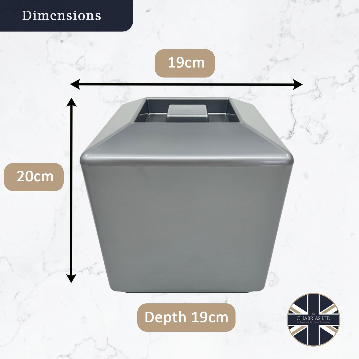 5 Litre Square Plastic Ice Bucket With Lid Double Walled Insulation Silver - Premium Kitchen from Chabrias Ltd - Just £14.24! Shop now at Chabrias Ltd