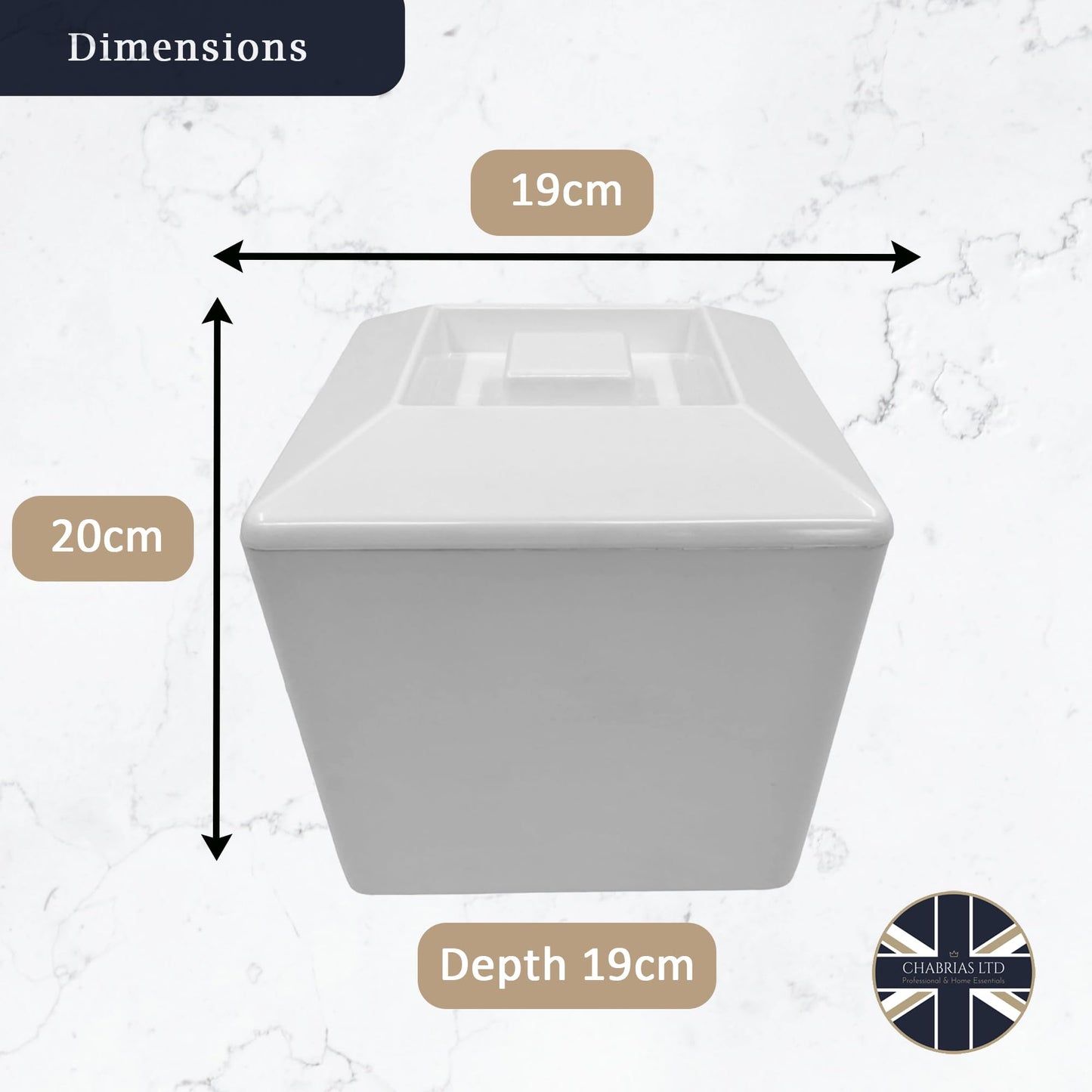 5 Litre Square Plastic Ice Bucket With Lid Double Walled Insulation White - Premium Kitchen from Chabrias Ltd - Just £14.24! Shop now at Chabrias Ltd
