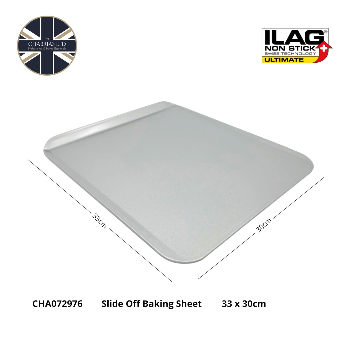 Chabrias Professional Silver Non Stick Bakeware with ILAG Ultimate Coating UK Made - Premium Kitchen from Chabrias Ltd - Just £9.49! Shop now at Chabrias Ltd
