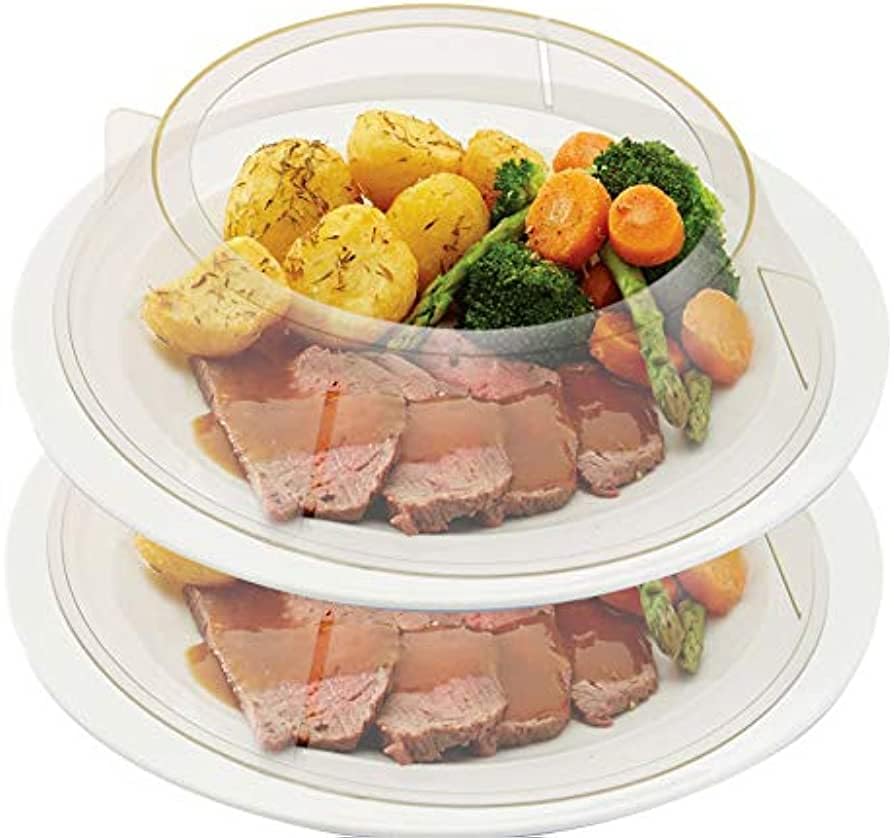 Chabrias Ltd Polycarbonate 2 in 1 Plate Ring, 40 mm H x 215 mm Stackable Plate Rings for pre-Plating Food in Advance, Microwave Safe UK Make - Premium Kitchen from Chabrias Ltd - Just £5.69! Shop now at Chabrias Ltd