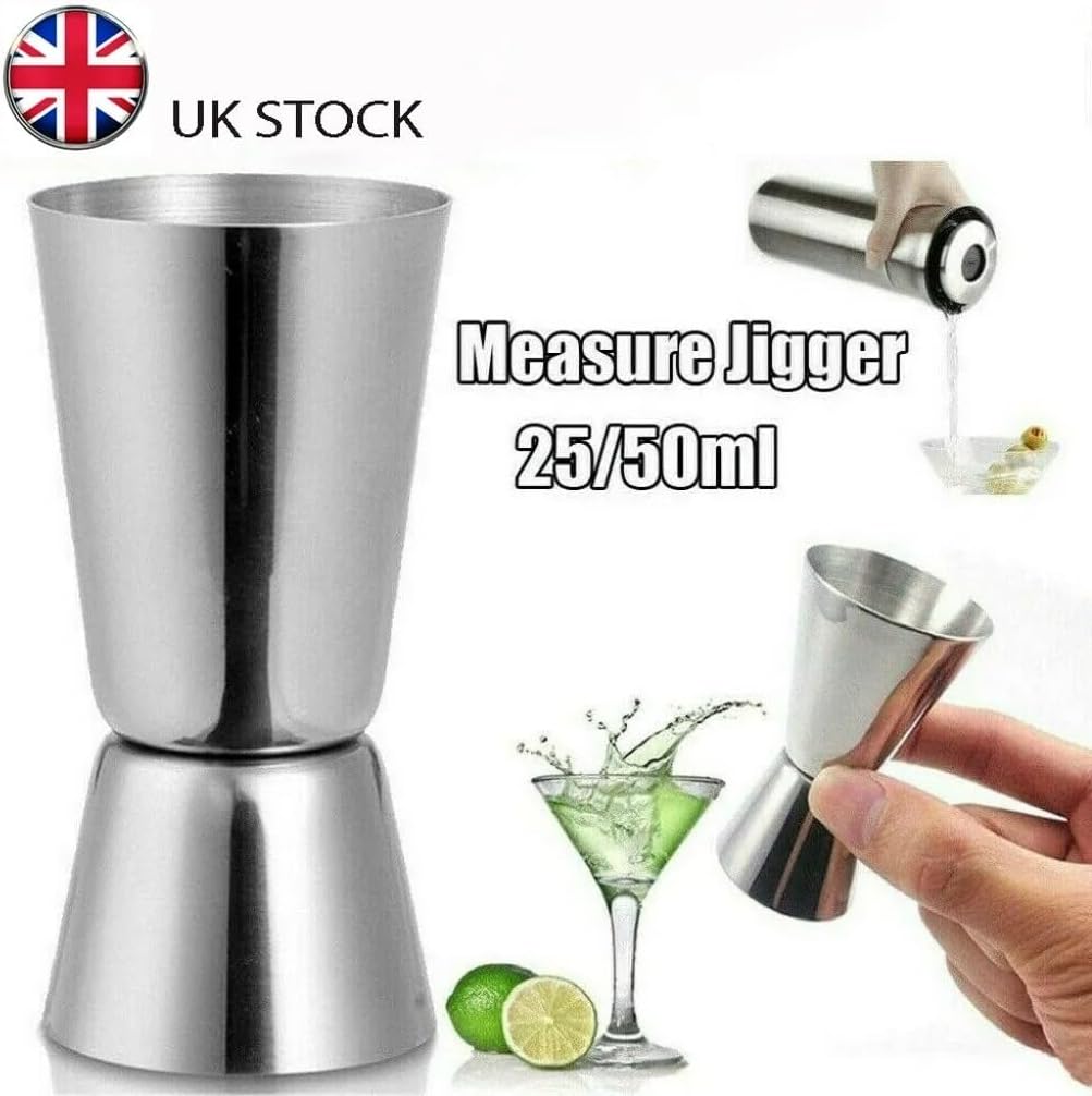 Stainless Steel 25/50ml Measure Jigger Silver (1 Piece) - Premium Barware from Chabrias Ltd - Just £5.99! Shop now at Chabrias Ltd