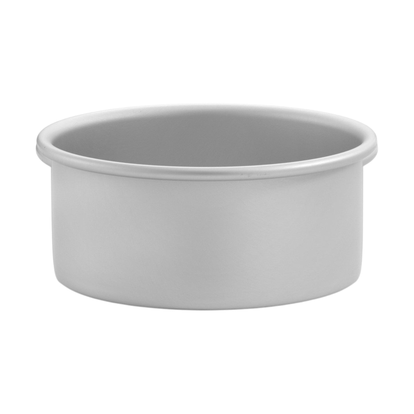 UK made 6 inch silver anodised aluminium cake tin removable base