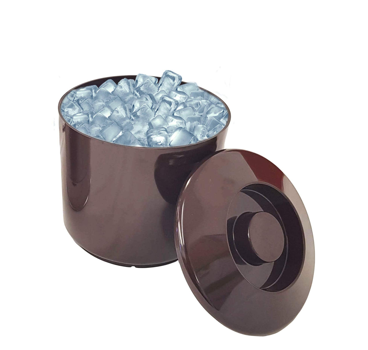 6 Pint Chabrias Ltd Round Insulated Ice Bucket Stainless Steel, Brown - Premium Home from Chabrias Ltd - Just £18.48! Shop now at Chabrias Ltd