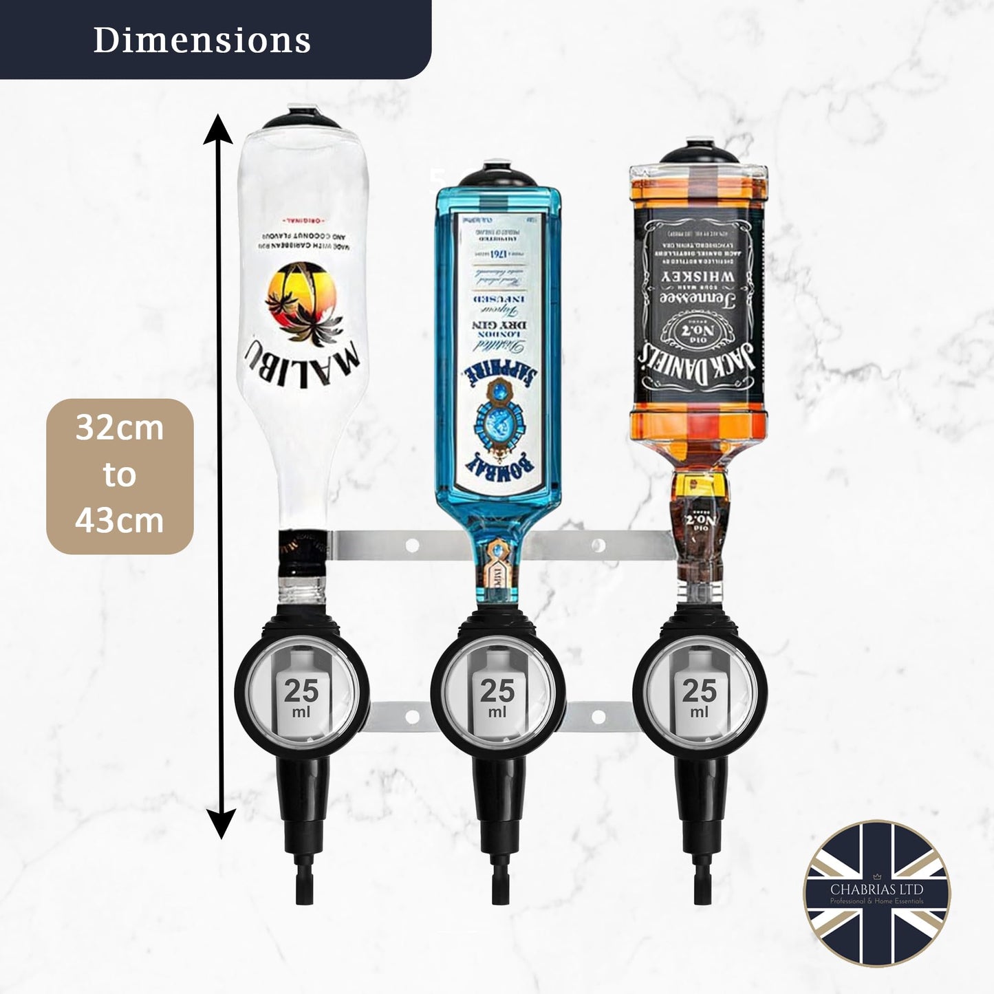 3 Bottle Wall Bar, Professional Optic, 25ml - Premium Home from Chabrias Ltd - Just £33.99! Shop now at Chabrias Ltd