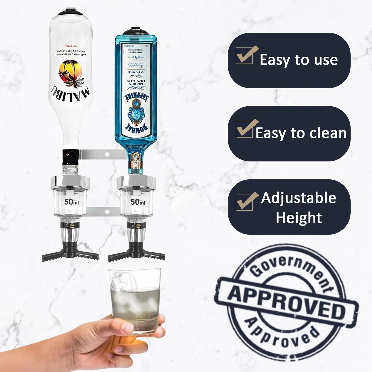 2 Bottle Wall Bar, Traditional Chrome Optic, 50ml - Premium Home from Chabrias Ltd - Just £18.99! Shop now at Chabrias Ltd