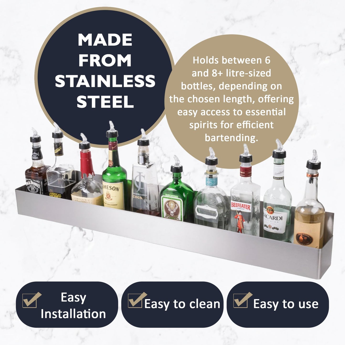 Chabrias Ltd Stainless Steel Speed Rail Bottle Rail Cocktail Bar Accessories - Premium Home from Chabrias Ltd - Just £23.74! Shop now at Chabrias Ltd