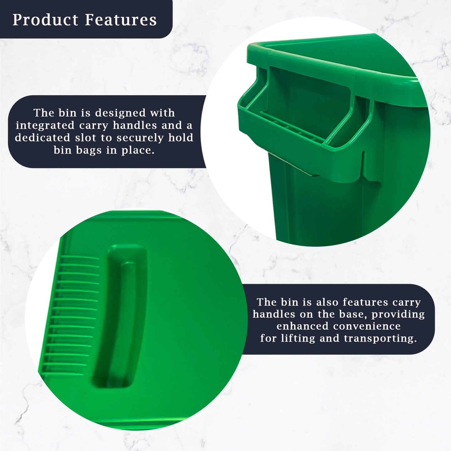 60 Litre Slim Bin, Green Base & Green 2 Hole Lid - Premium Recycling Bin from Chabrias Ltd - Just £74.99! Shop now at Chabrias Ltd