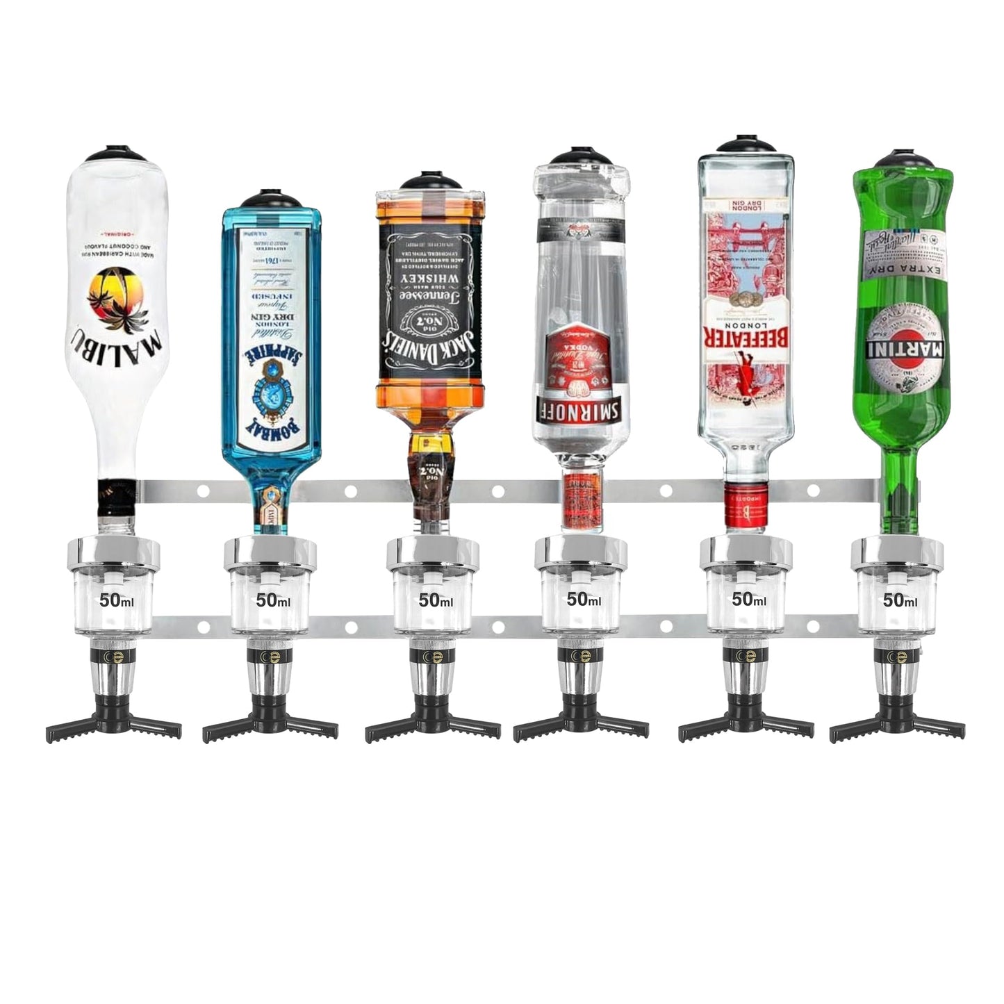 6 Bottle Wall Bar, Traditional Chrome Optic, 50ml - Premium Home from Chabrias Ltd - Just £47.49! Shop now at Chabrias Ltd