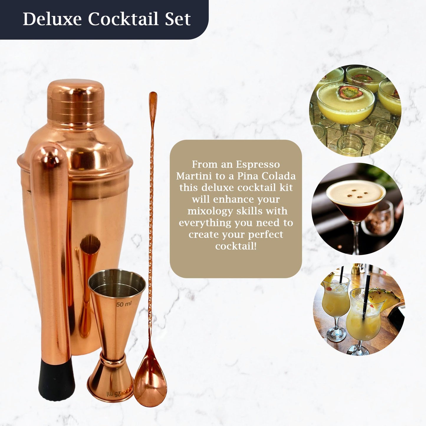 Premium Stainless Steel Cocktail Shakers Set,Cocktail Making Kit, Cocktail Set, Shaker, Jigger, Muddler, Strainer, Pourers, Mixing Spoon, Bar Blade & More - Premium Home from Chabrias Ltd - Just £9.99! Shop now at Chabrias Ltd
