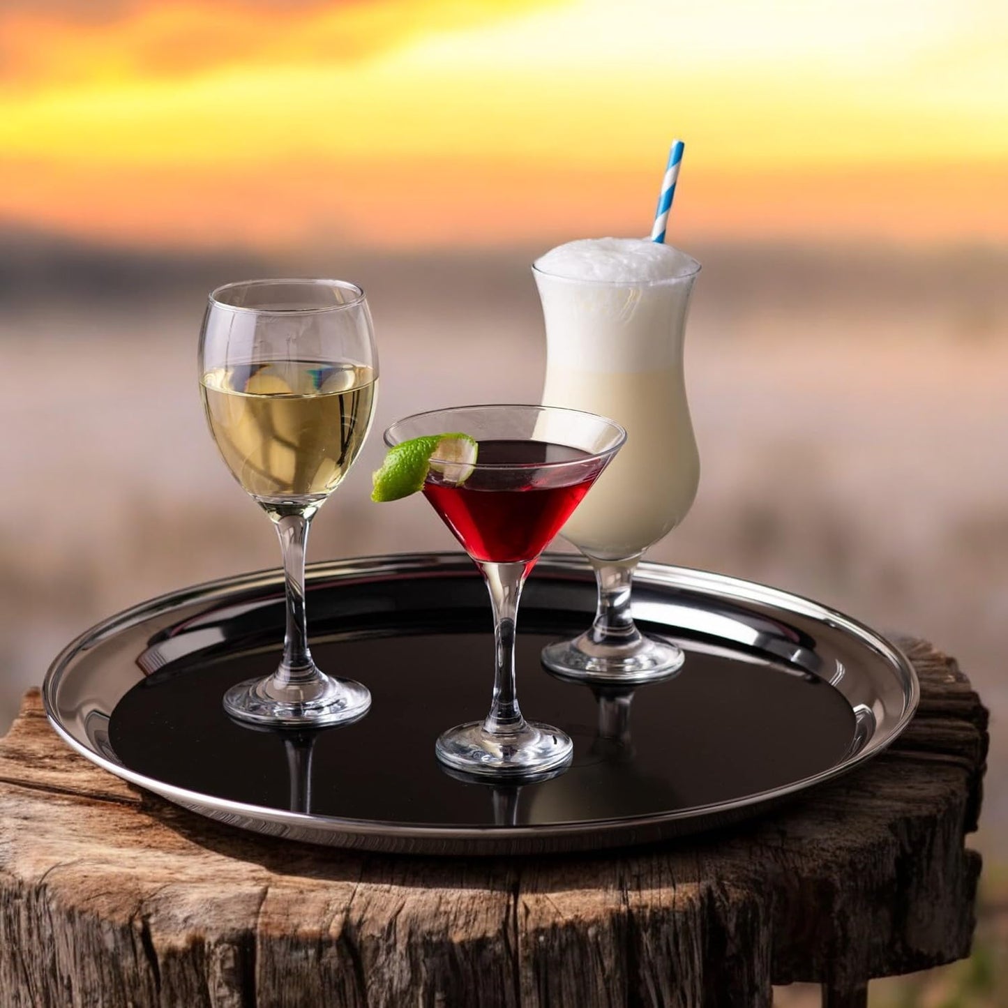 Stainless Steel Non-Slip Bar Tray, 14 Inch - Premium Home from Chabrias Ltd - Just £14.99! Shop now at Chabrias Ltd