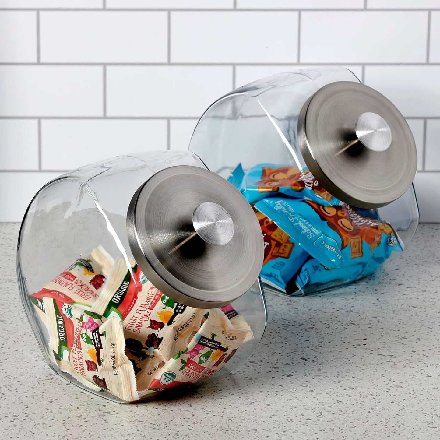 Penny Glass Jar with Chrome Lid, 1 Gallon (4 pack) - Premium Home from Chabrias Ltd - Just £79.99! Shop now at Chabrias Ltd