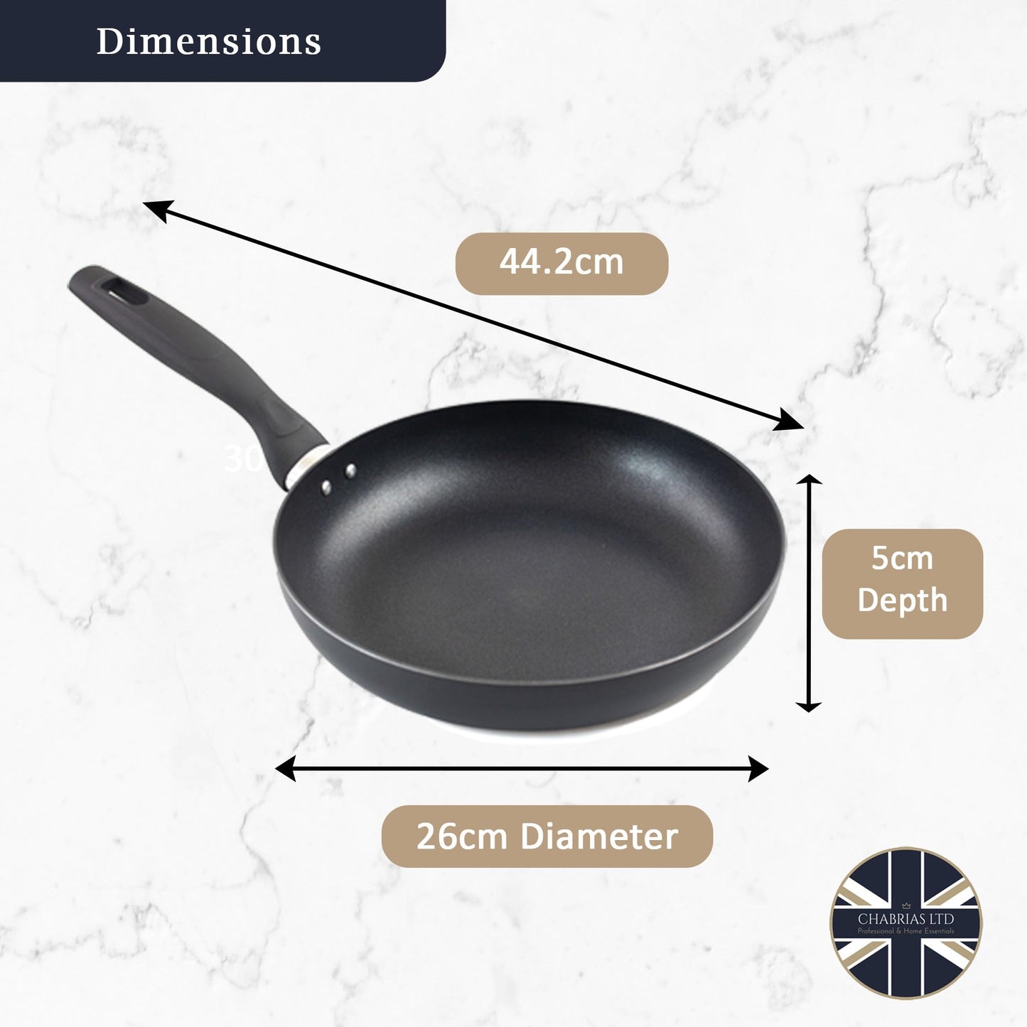 Chabrias Ltd Induction Cookware Nonstick Pots and Pans UK Made Saute Pan, Frying Pan with lid, Saucepan and Lid Deep Frying Pan/Skillet, Stay Cool Handle - Premium Kitchen from Chabrias Ltd - Just £14.24! Shop now at Chabrias Ltd