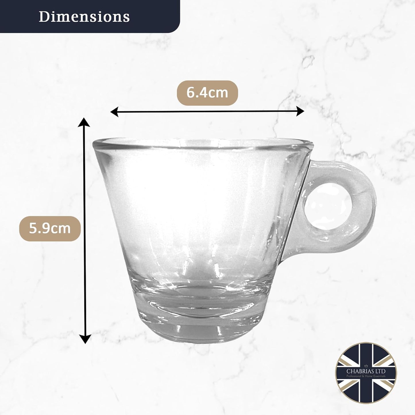 Conic Espresso Cup, 80ml (6 pack) - Premium Kitchen from Chabrias Ltd - Just £12.99! Shop now at Chabrias Ltd