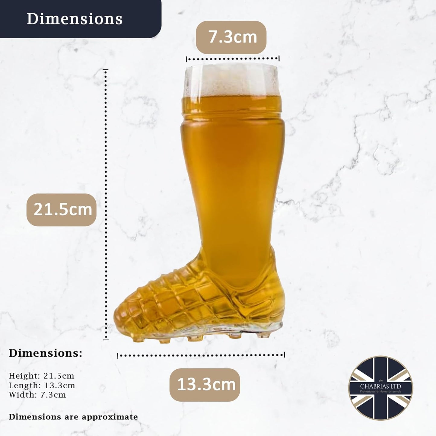 Glass Football Boot, 0.3L - Premium Kitchen from Chabrias Ltd - Just £13.99! Shop now at Chabrias Ltd