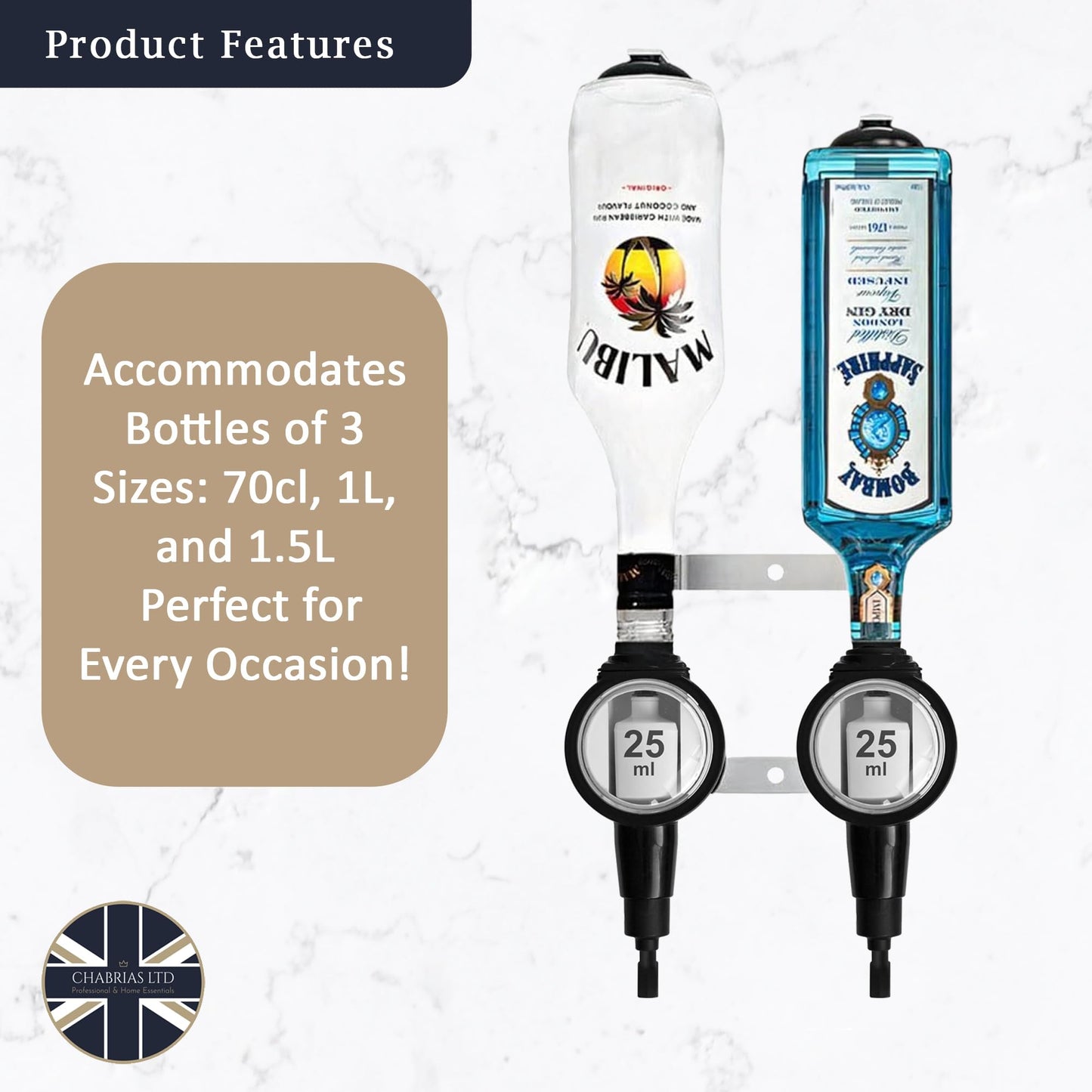 2 Bottle Wall Bar, Professional Optic, 25ml - Premium Home from Chabrias Ltd - Just £22.99! Shop now at Chabrias Ltd