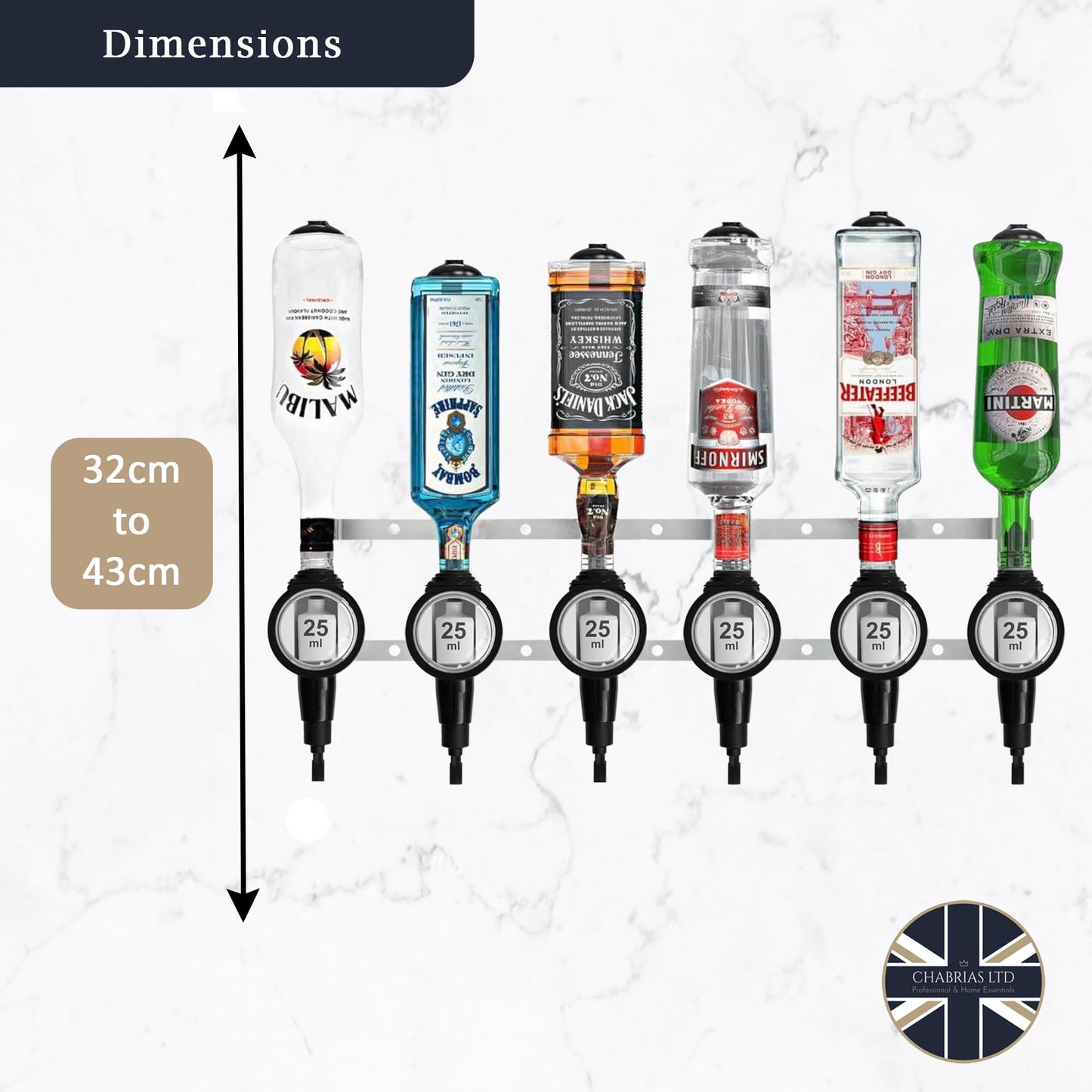 6 Bottle Wall Bar, Professional Optic, 25ml - Premium Home from Chabrias Ltd - Just £66.99! Shop now at Chabrias Ltd