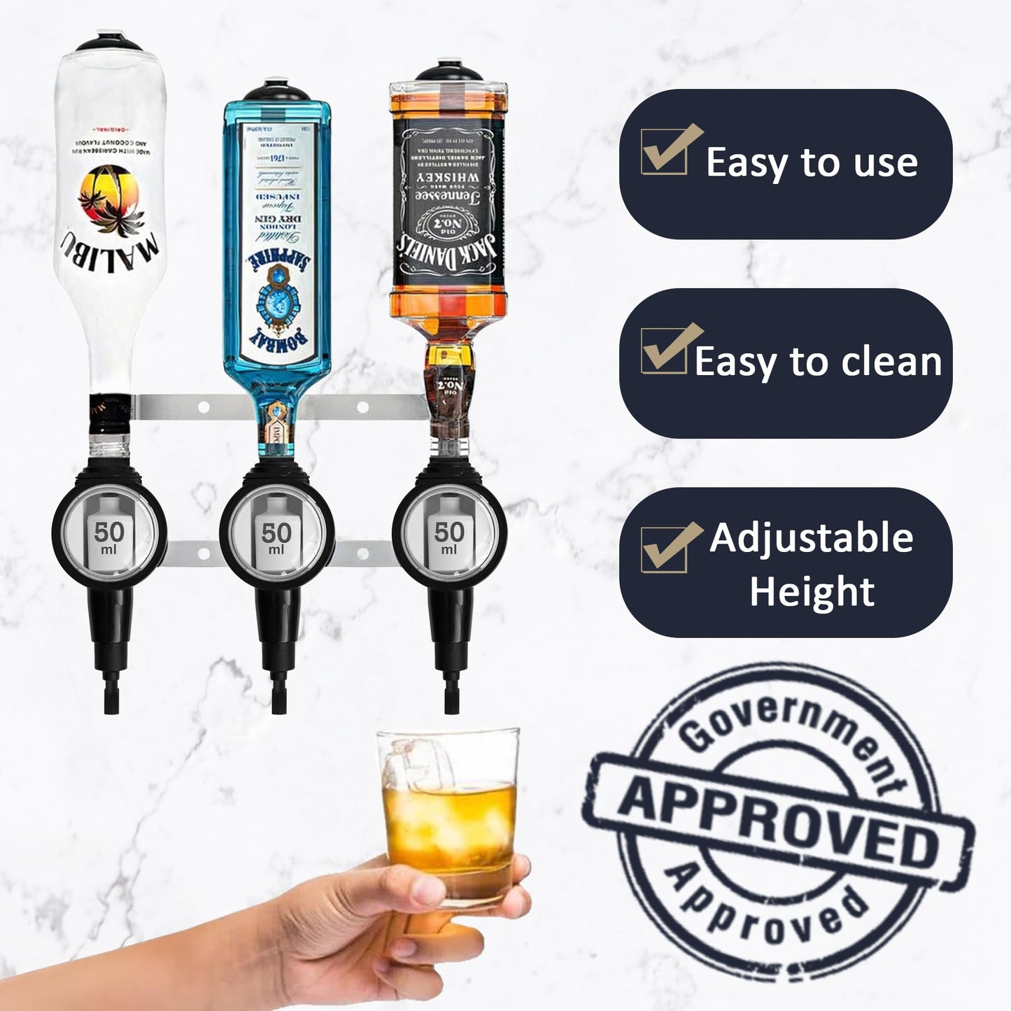 3 Bottle Wall Bar, Professional Optic, 50ml - Premium Home from Chabrias Ltd - Just £36.99! Shop now at Chabrias Ltd