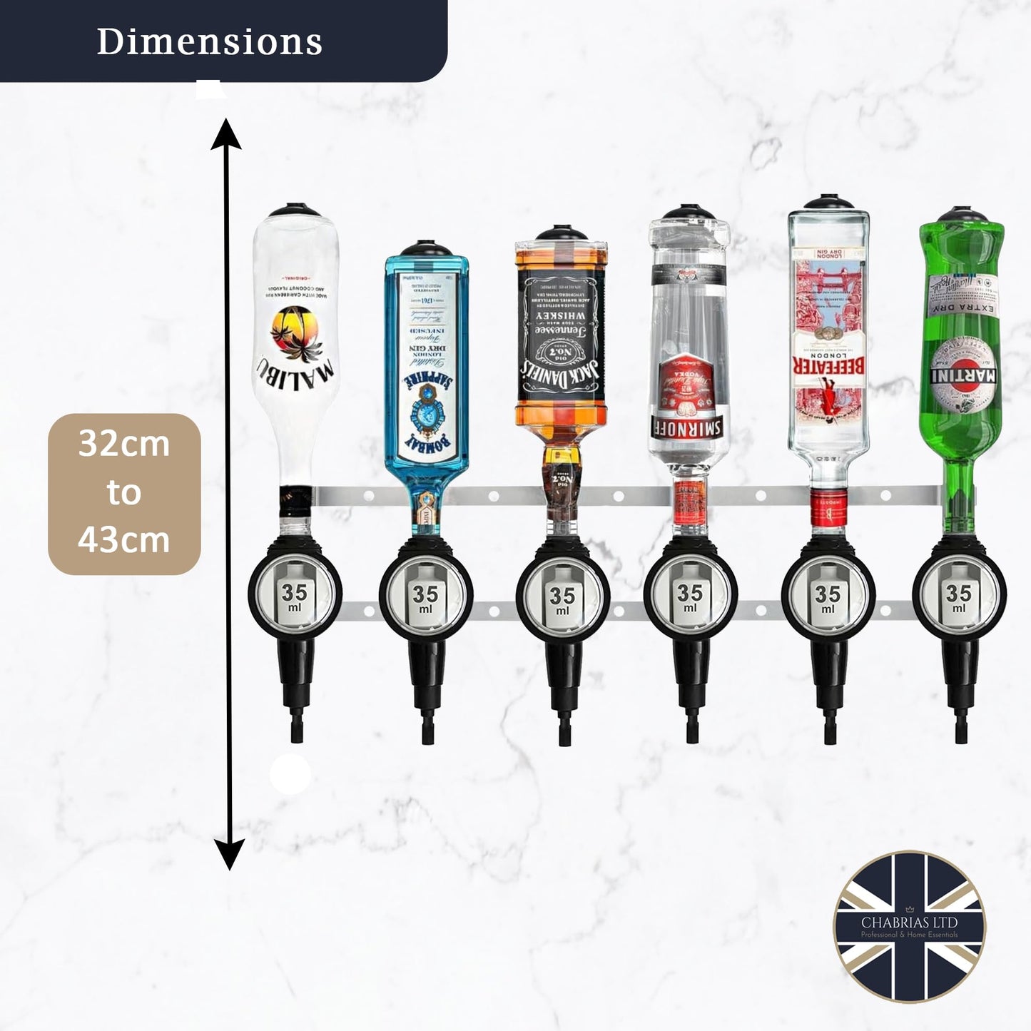6 Bottle Wall Bar, Professional Optic, 35ml - Premium Home from Chabrias Ltd - Just £66.99! Shop now at Chabrias Ltd