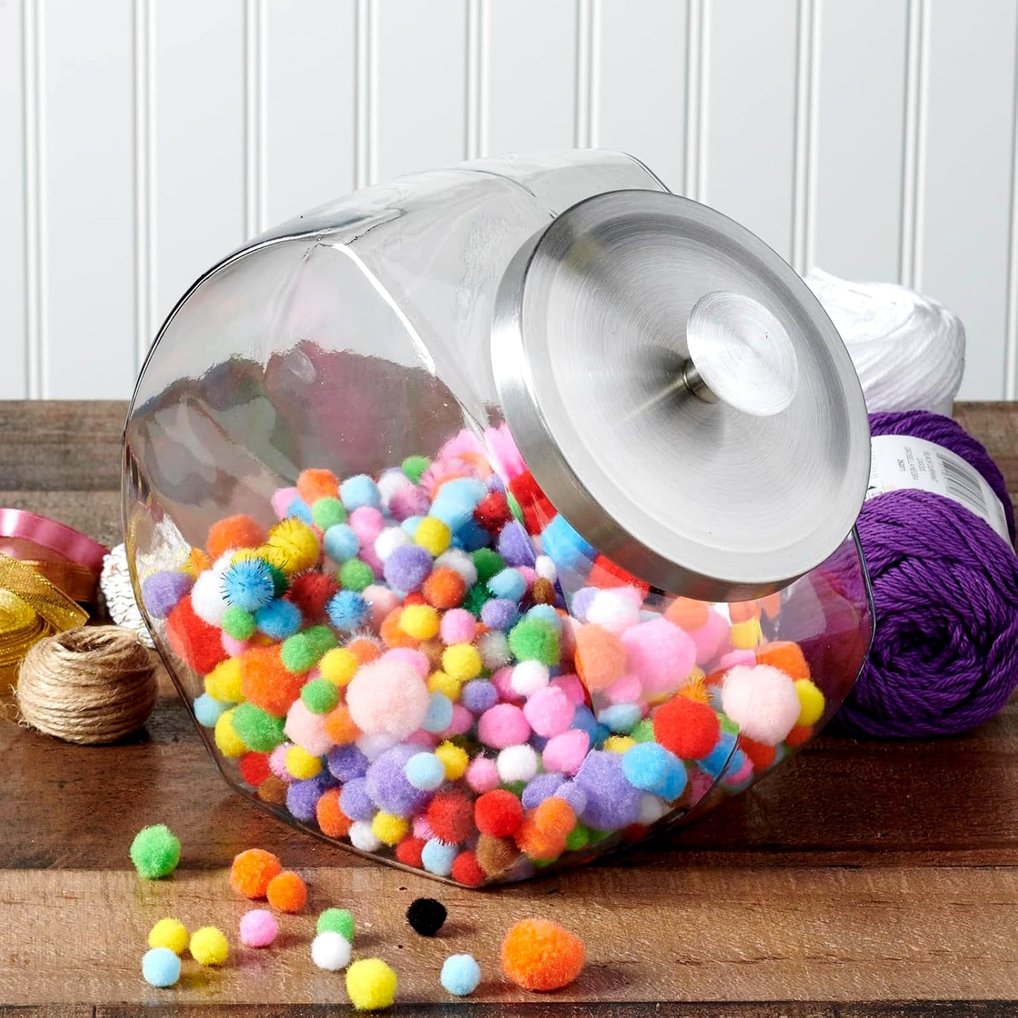 Penny Glass Jar with Chrome Lid, 0.5 Gallon (4 pack) - Premium Home from Chabrias Ltd - Just £54.99! Shop now at Chabrias Ltd